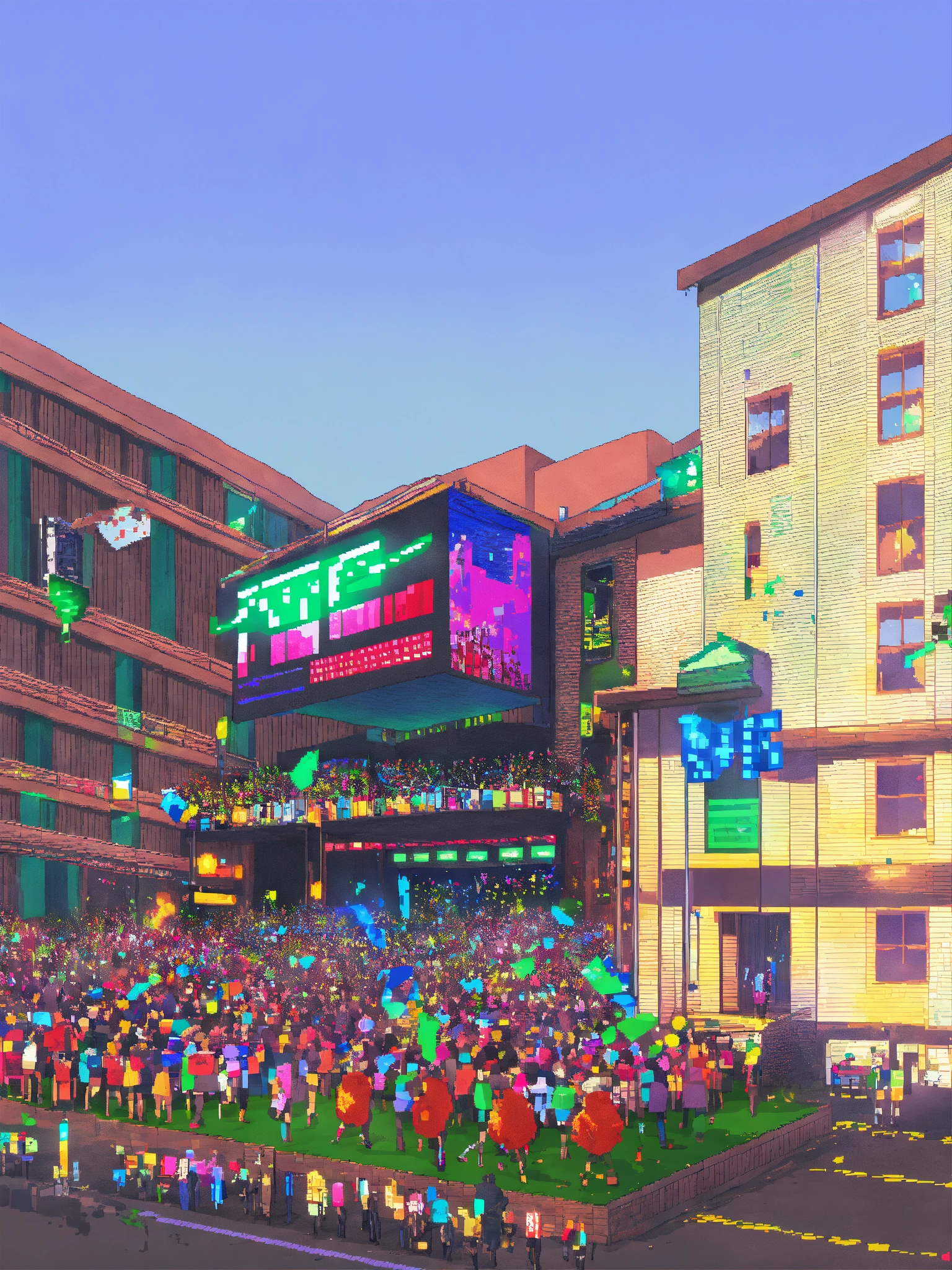 Lexica - Rave party pixelart