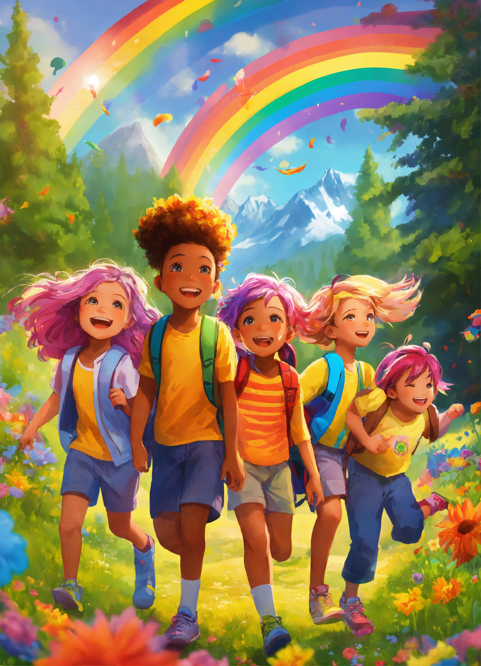 Lexica - Children's image of 5 cute 9 year old children, without ...