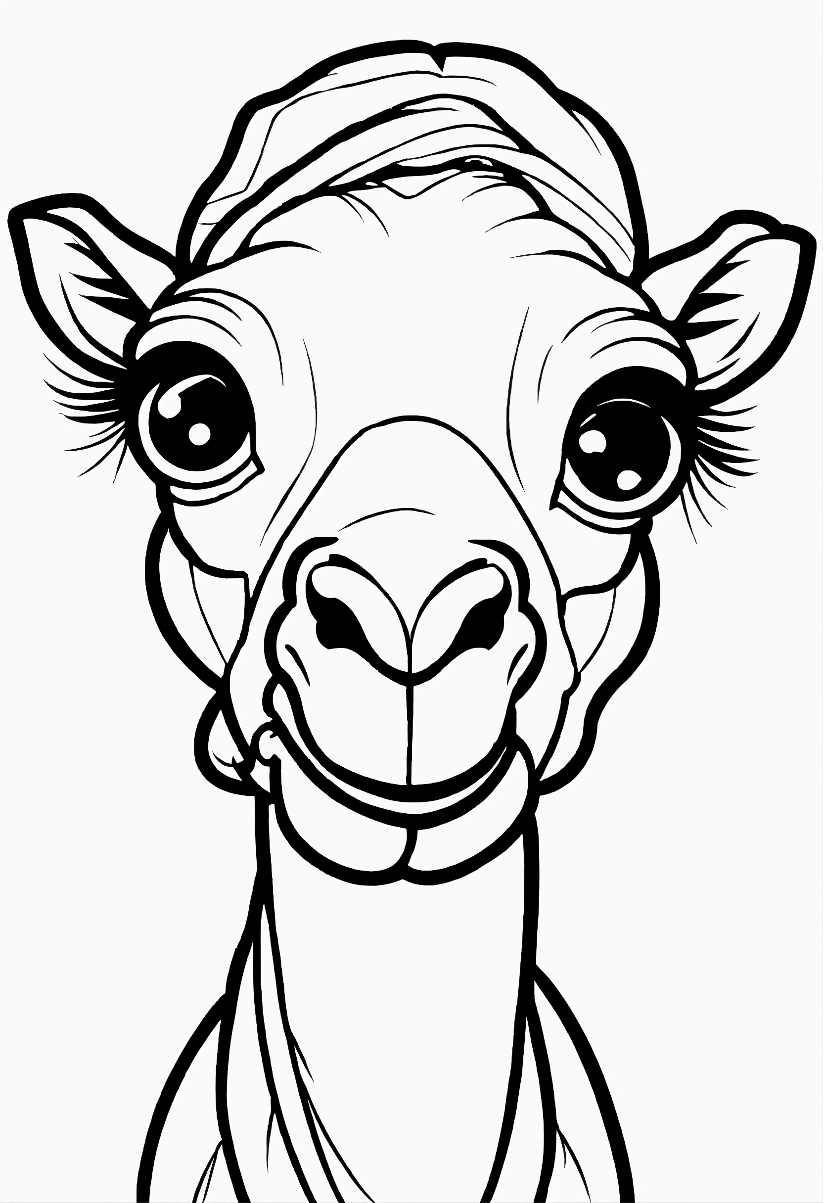 Lexica - Cute Camel, big cute eyes, pixar style, simple outline and ...