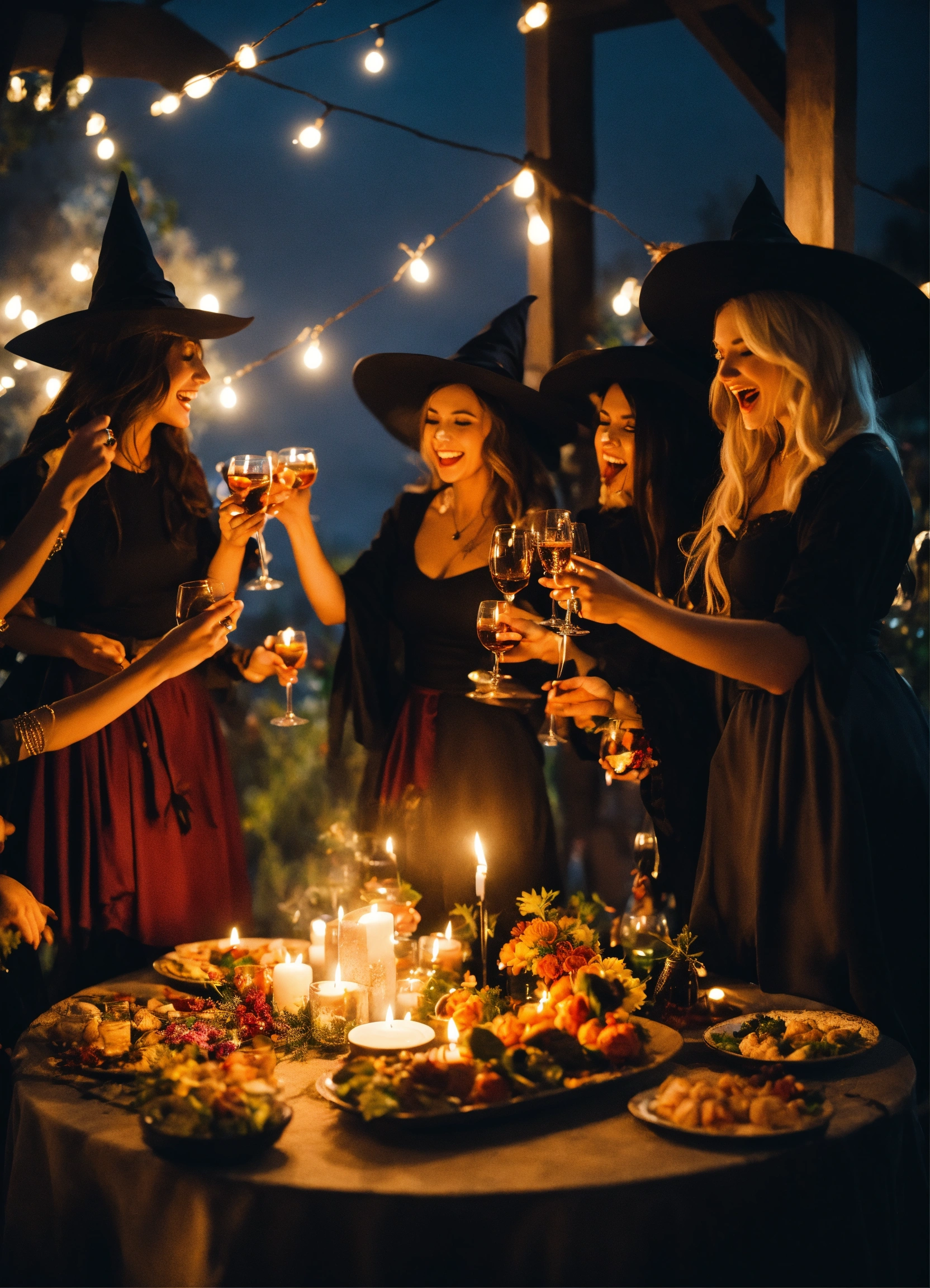 Lexica - Witches coming together and celebrating at a party