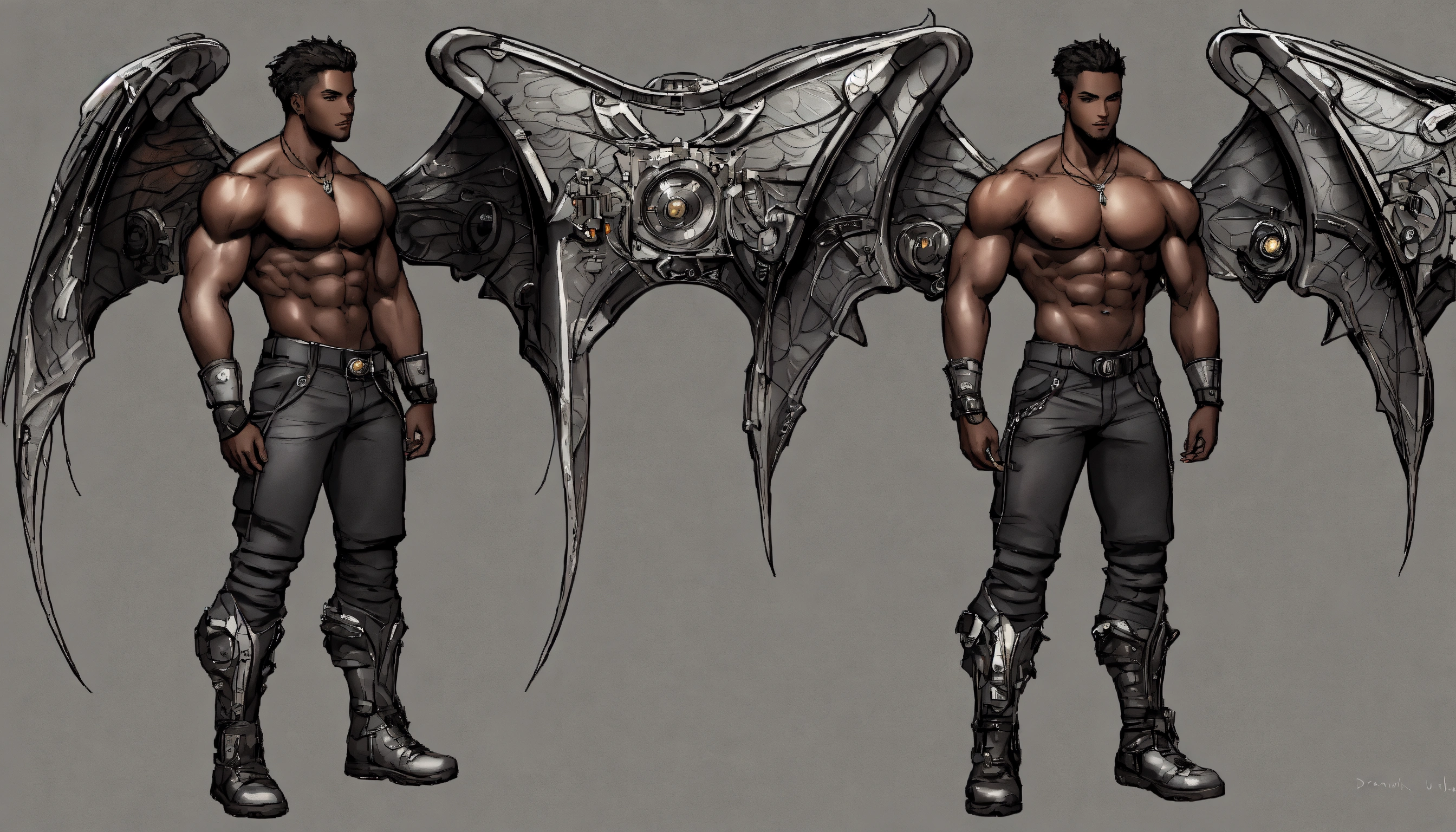 Lexica - Dark dark complexion fully clothed muscular man. Realistic ...