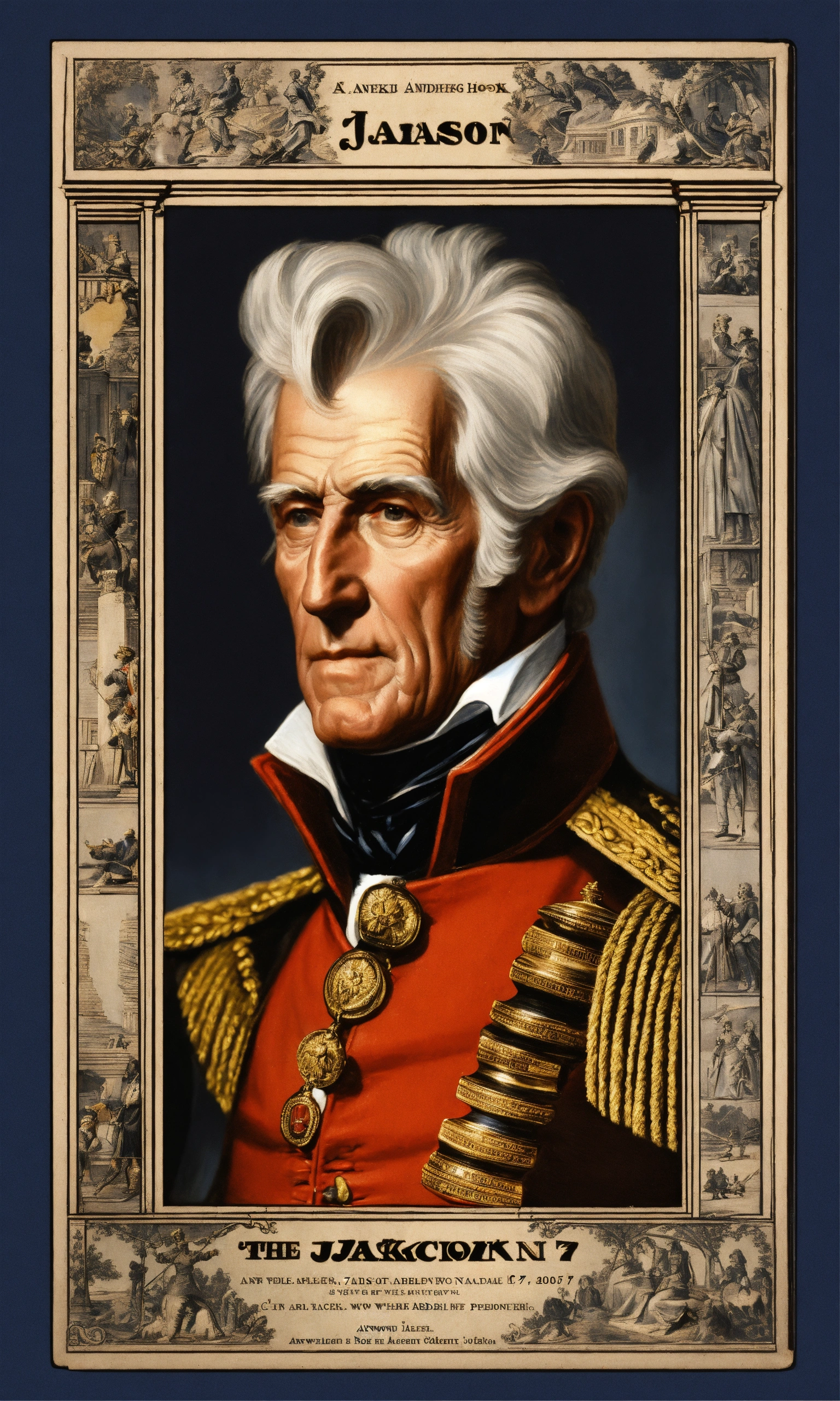 Lexica - Predisent Andrew Jackson holding up the number 7