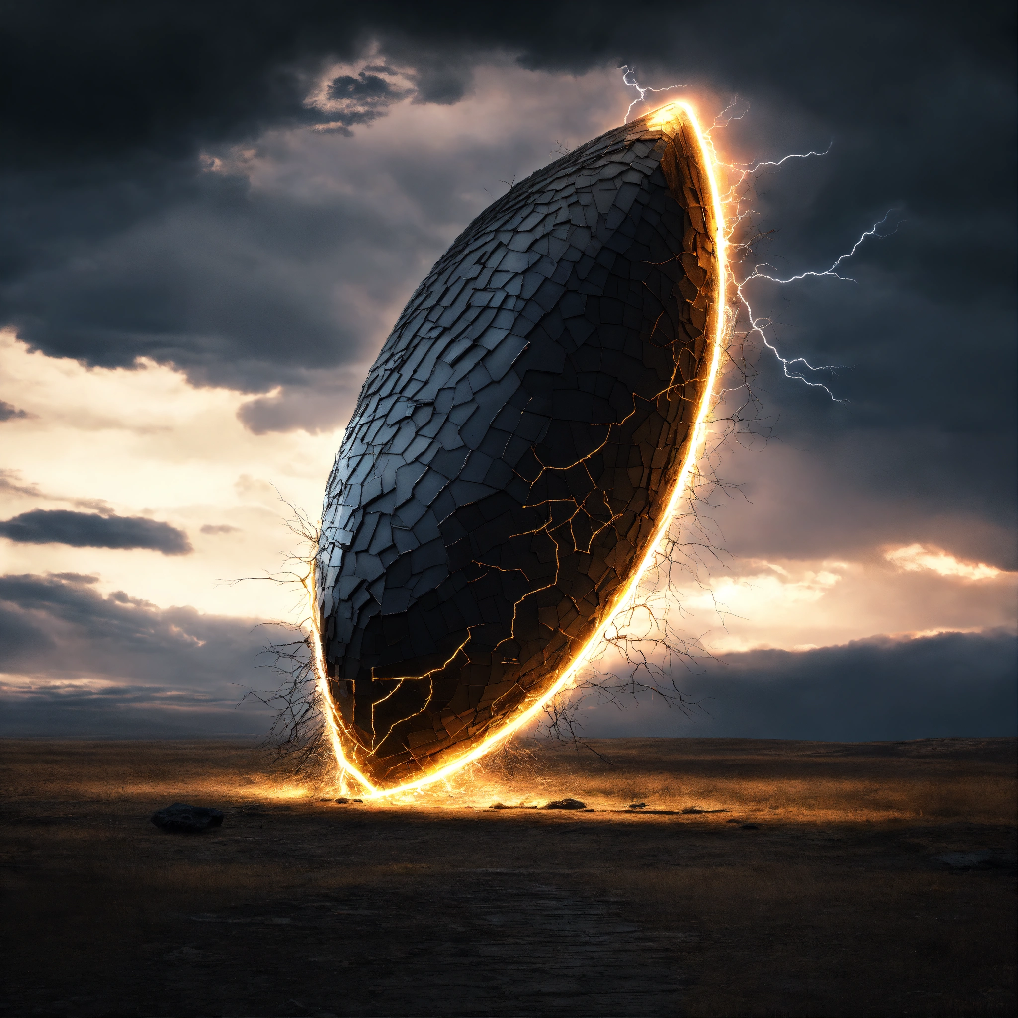 Lexica - Photo 3d Digital art Black strange object odd shape damaged ...