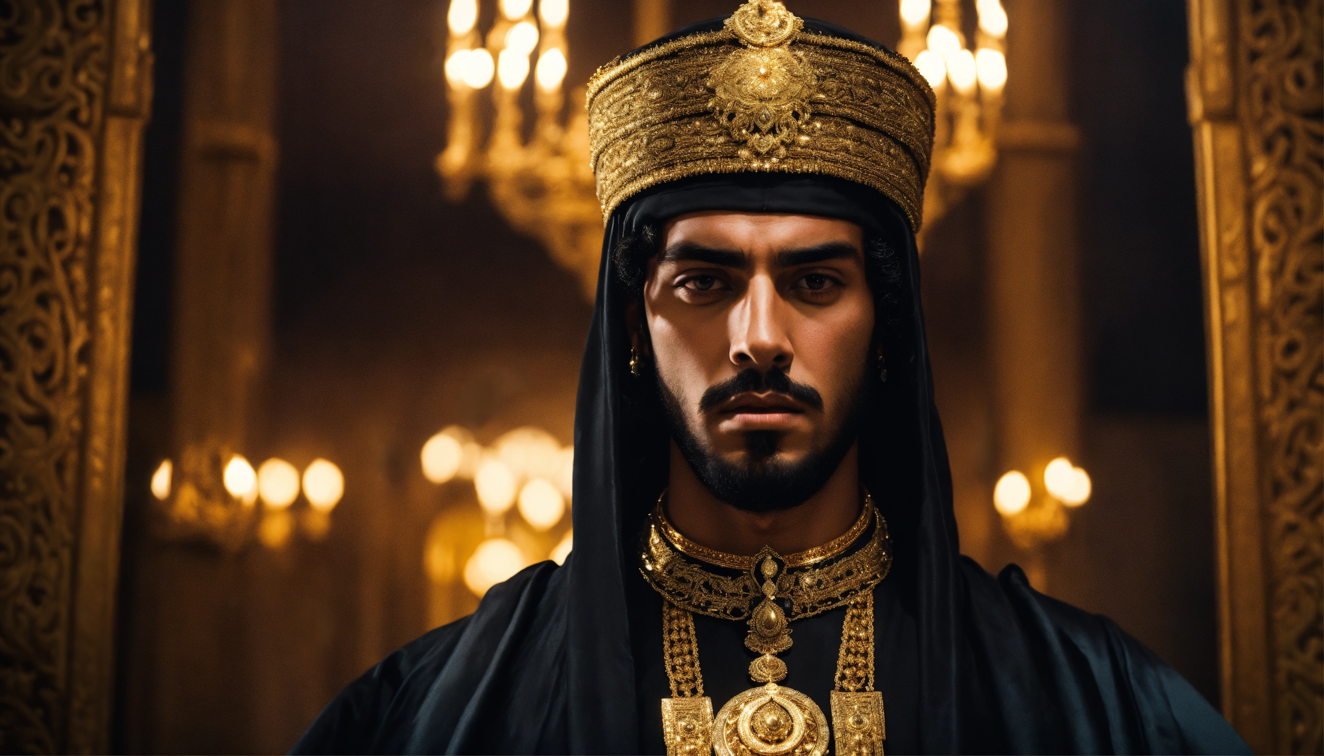 Lexica - Dramatic portrait of a young and handsome villainous Arabic ...