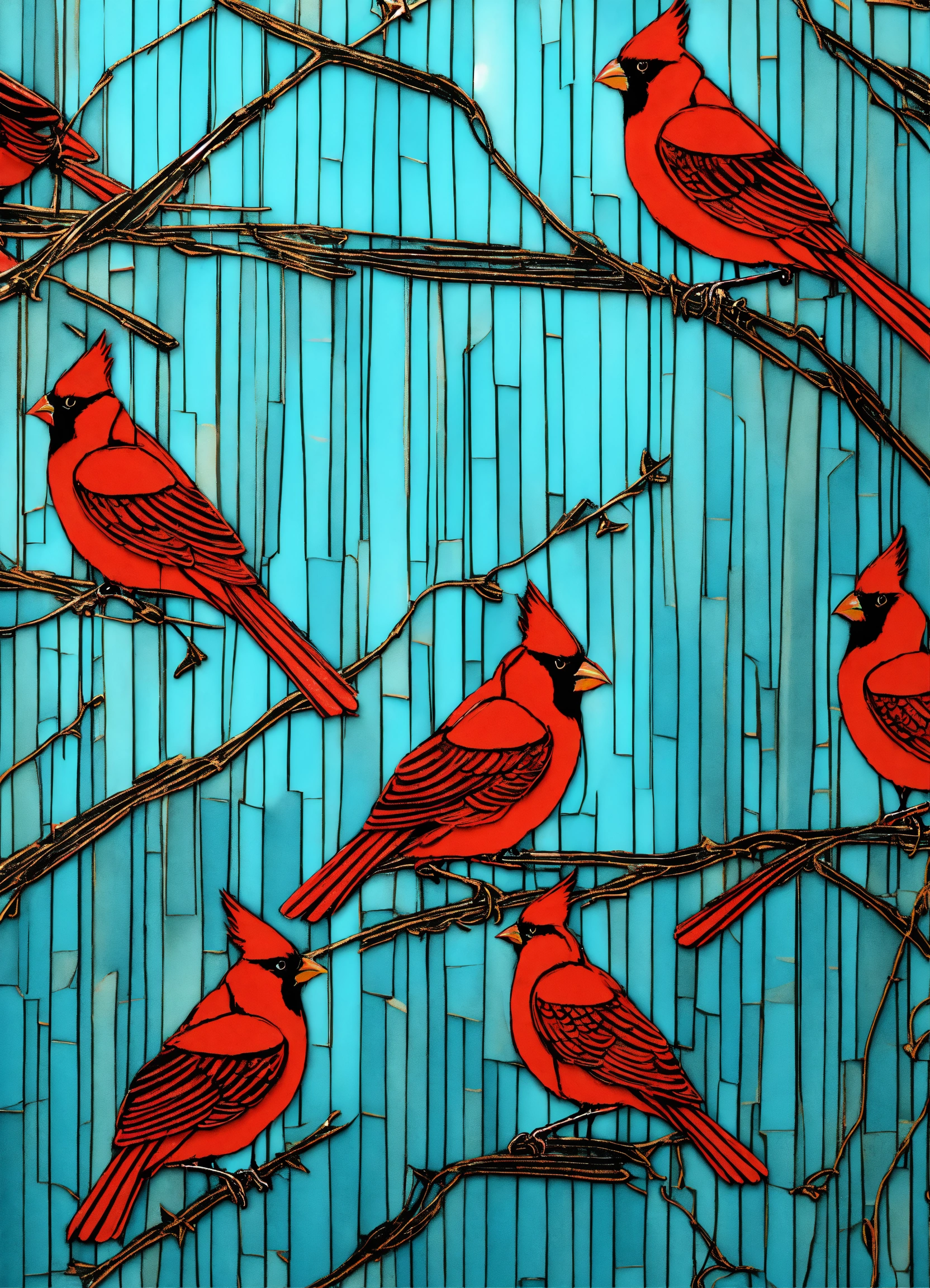 Lexica - Small cardinal light blue metallic background random abstract ...