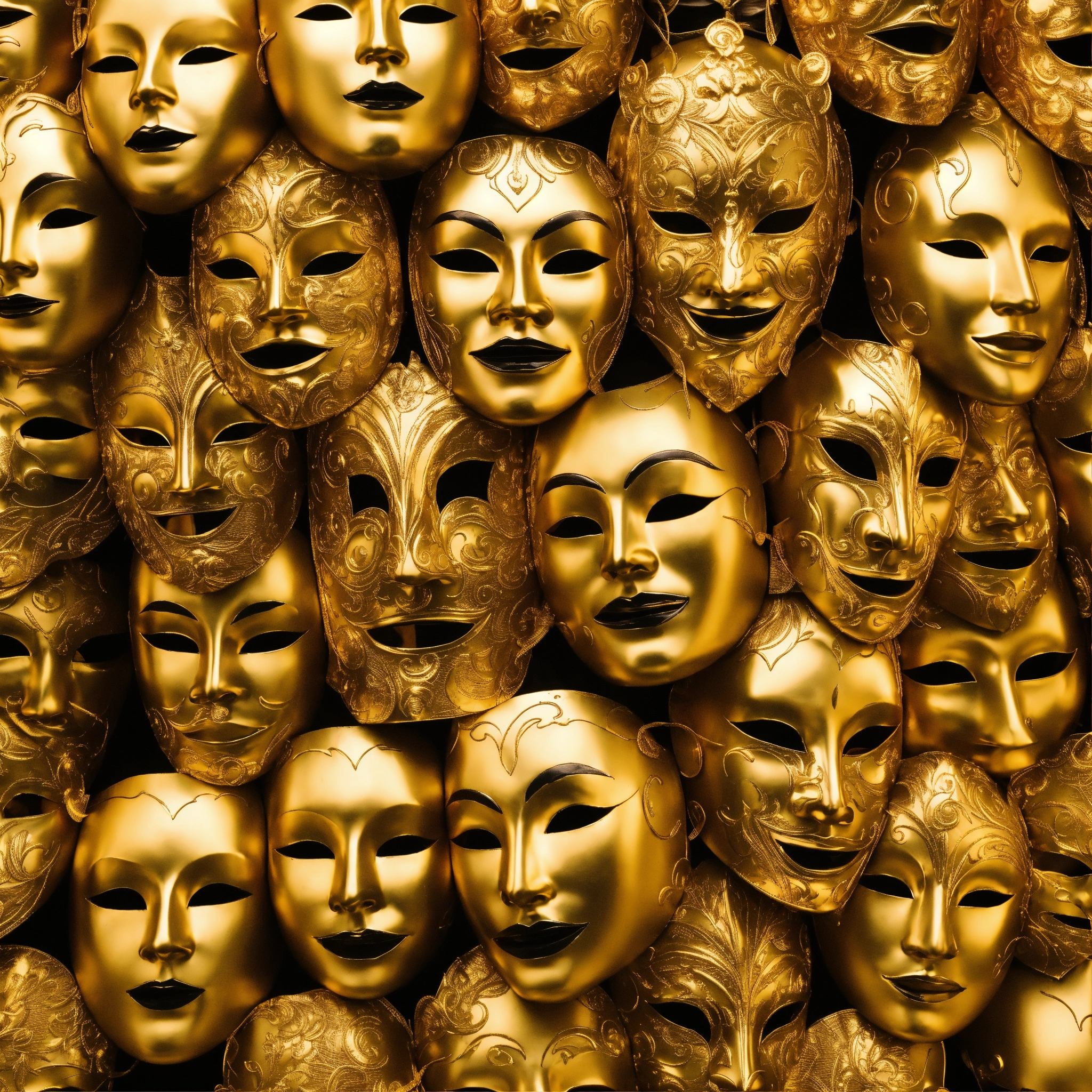 Lexica - A lot of masks with different emotions, take off the mask, get ...