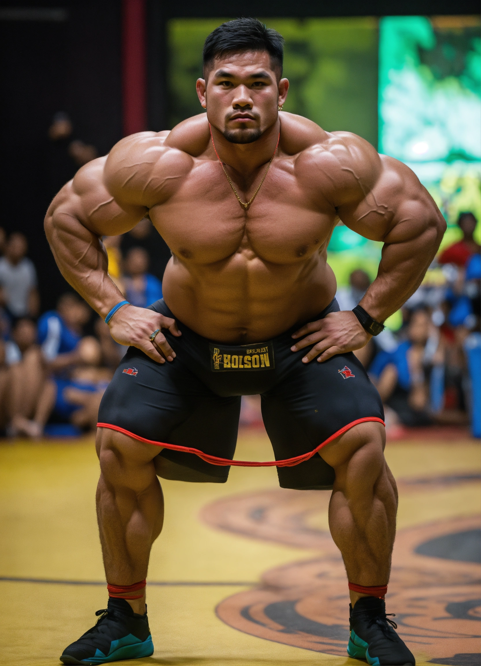 Lexica - 30-year-old wrestler with big muscles, bodybuilder, Thai, big