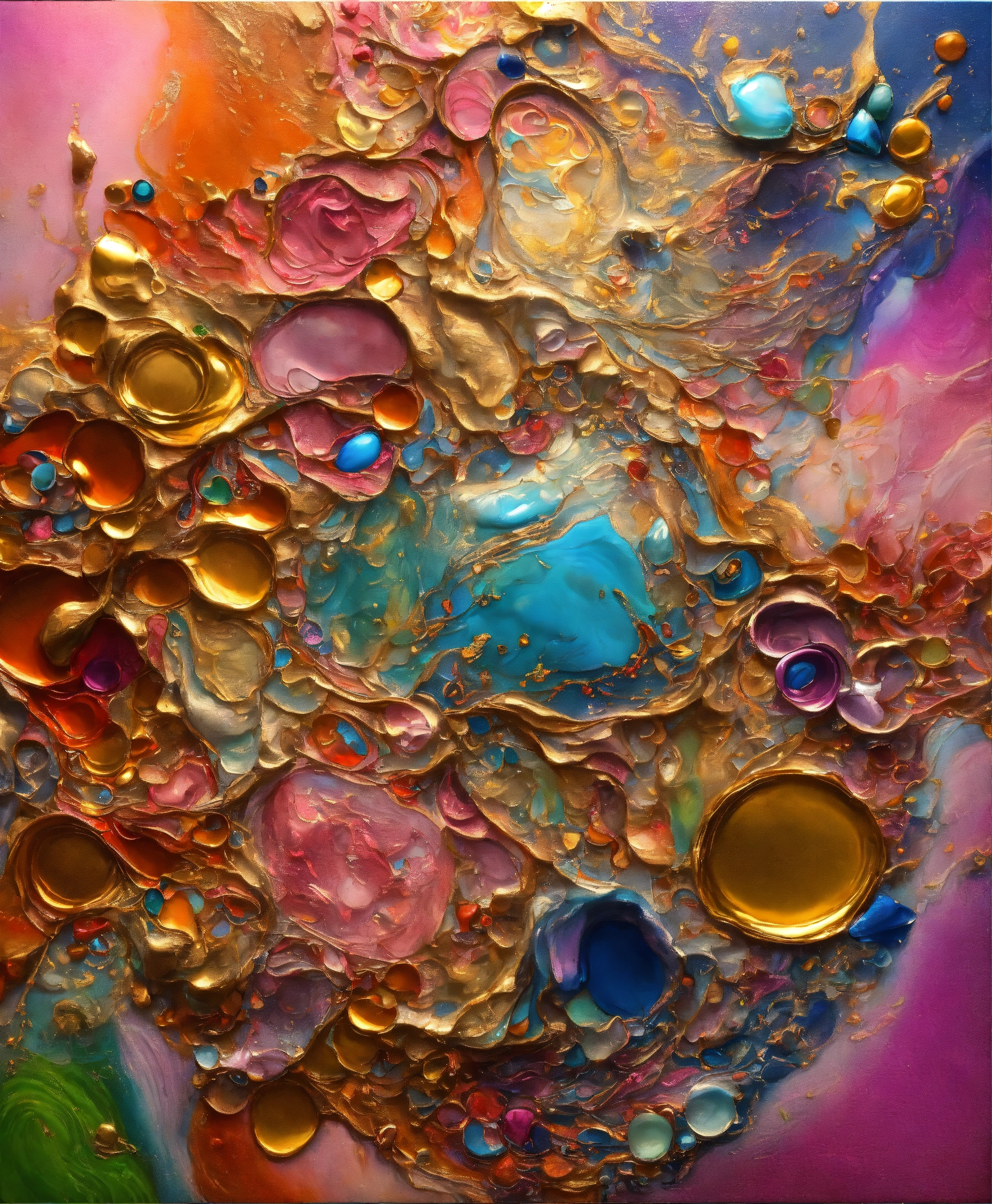 Lexica - Colorful abstract painting oil and water complex complicated ...