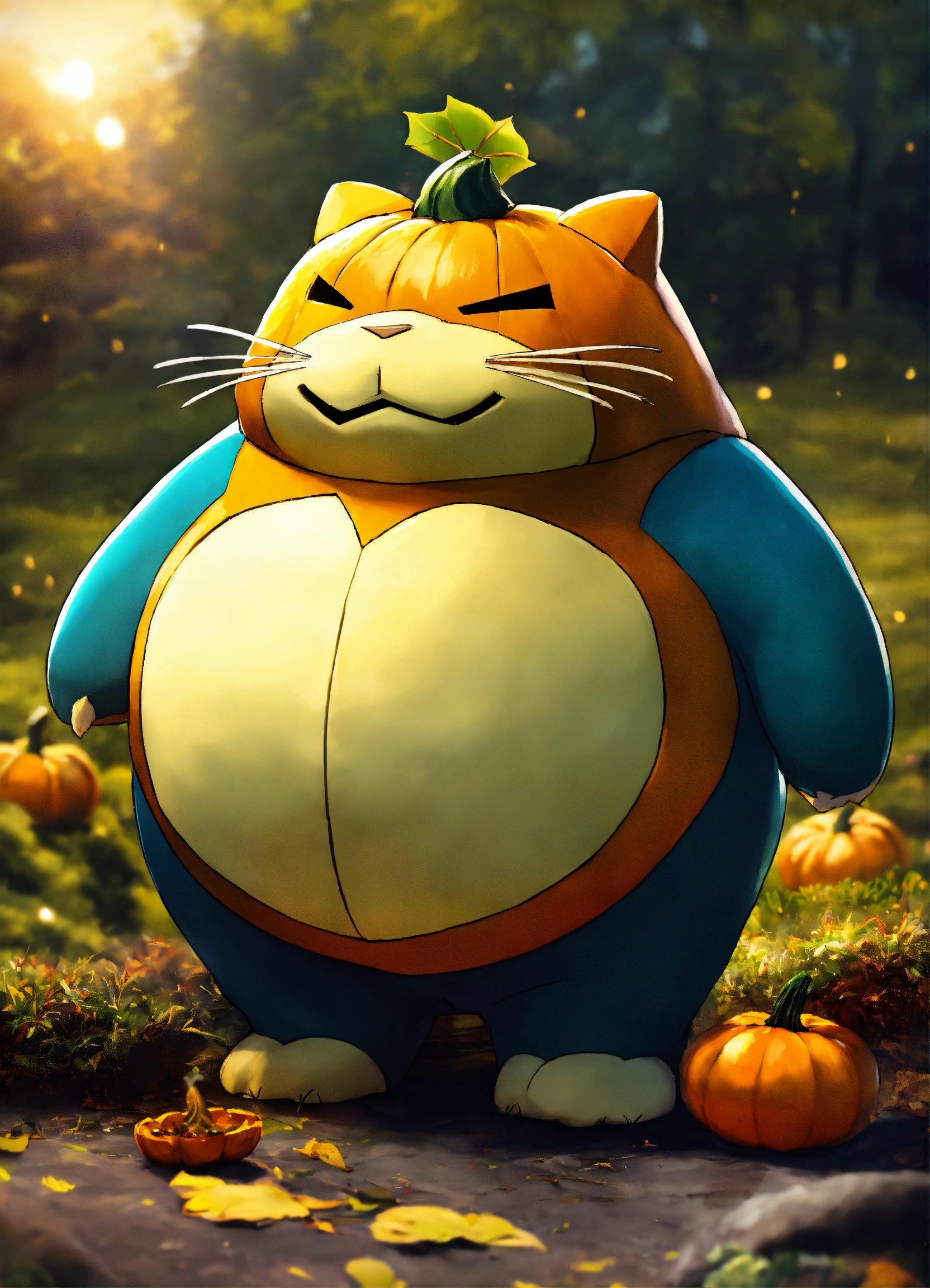 Lexica - Snorlax with pumpkin head
