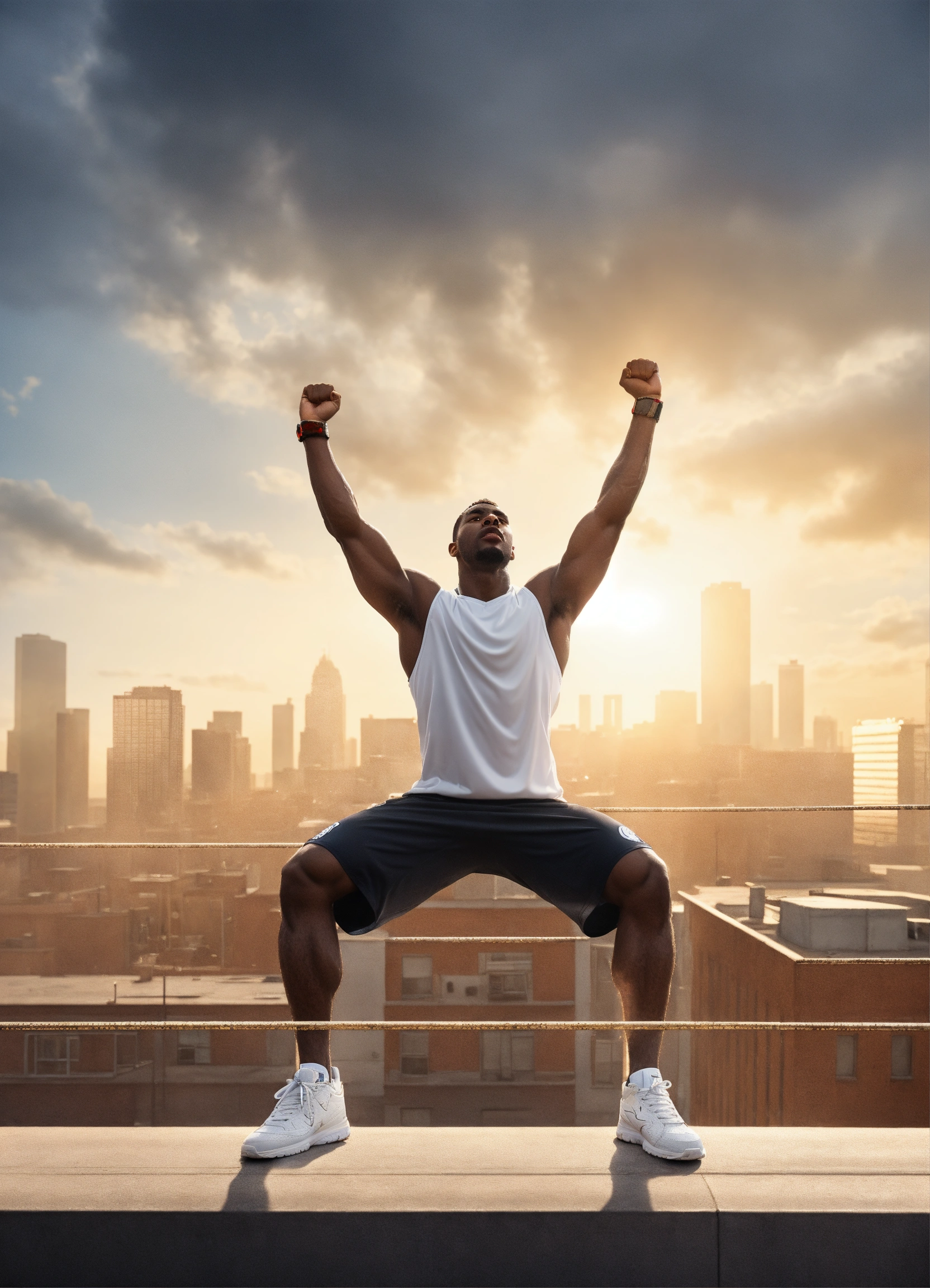 Lexica - A photorealistic image of a muscular black man in athletic ...