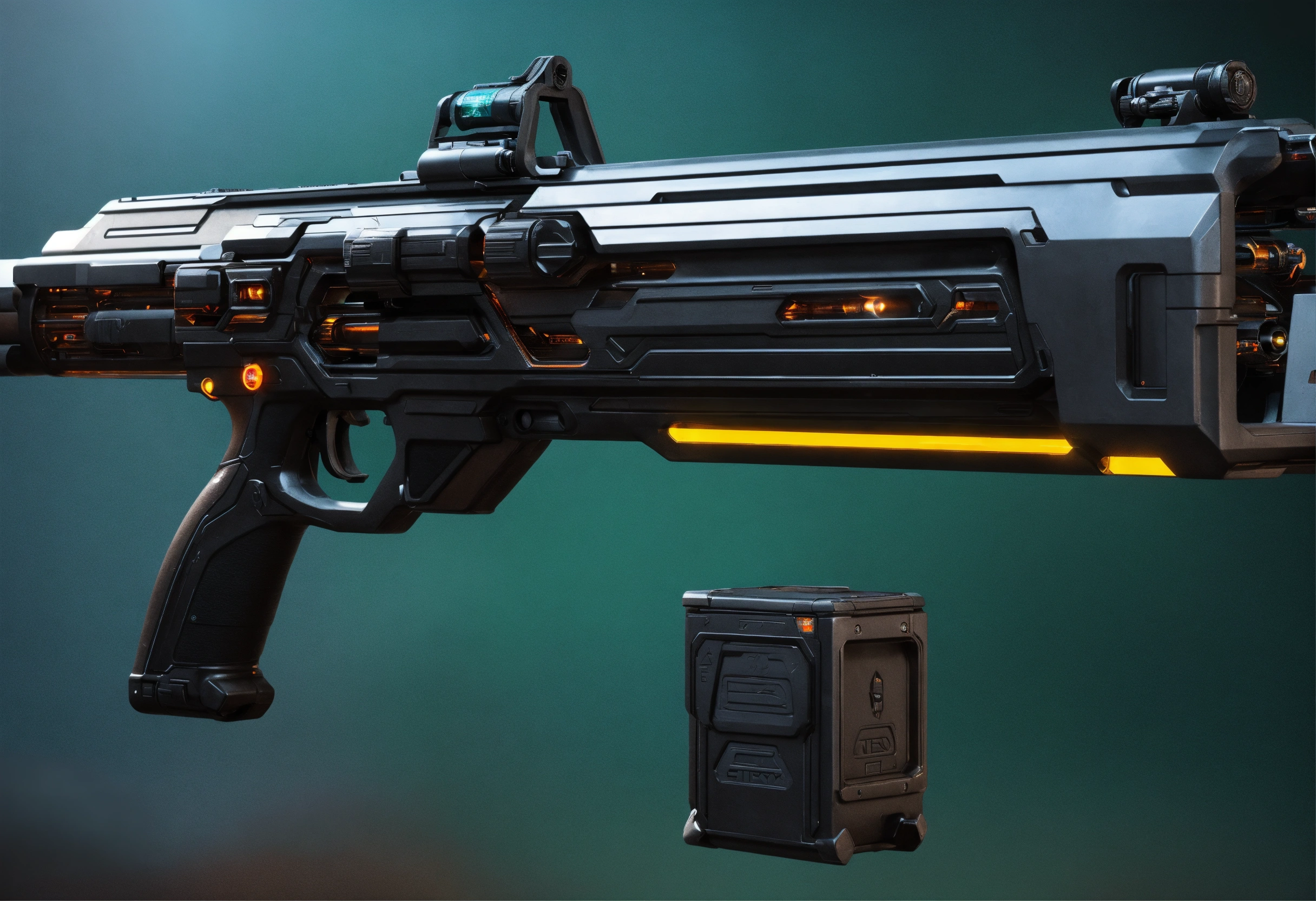 Lexica - Side view of the full image of a black sci fi energy rifle, HD ...