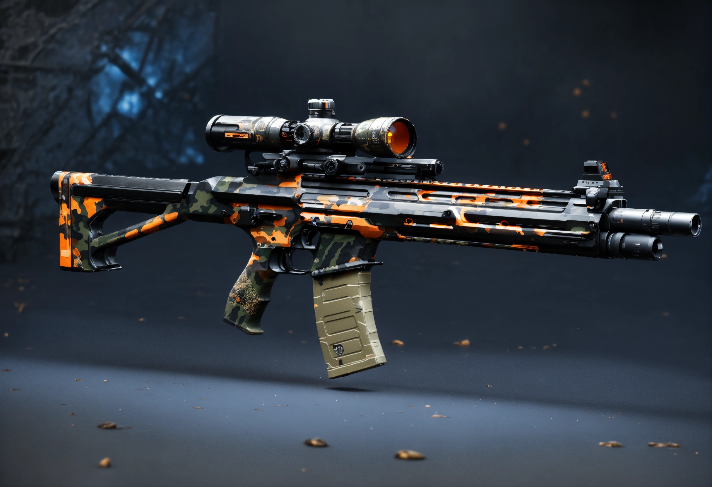 Lexica - Side view of the full image of a black camo sci fi energy ...