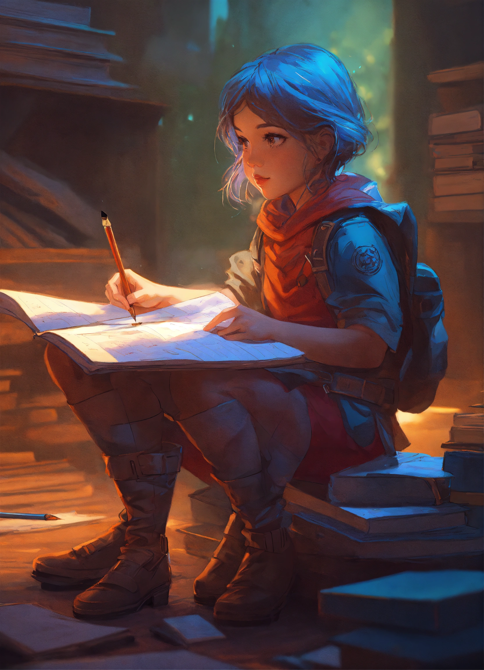 Lexica - Cute little hero helping a girl to to her Homework, fantasy ...