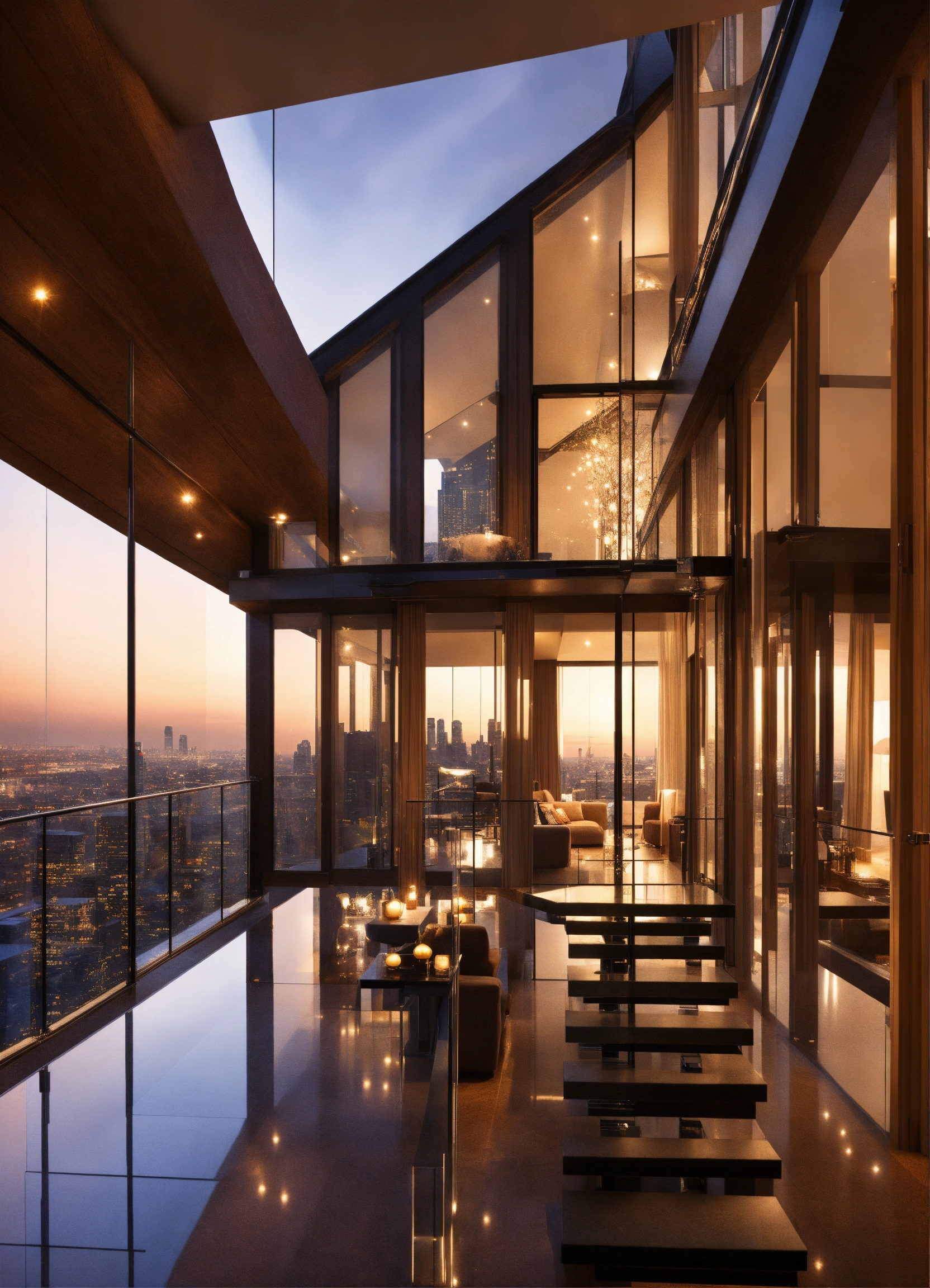 Lexica - Luxurious contemporary penthouse. Warm natural tones. large ...