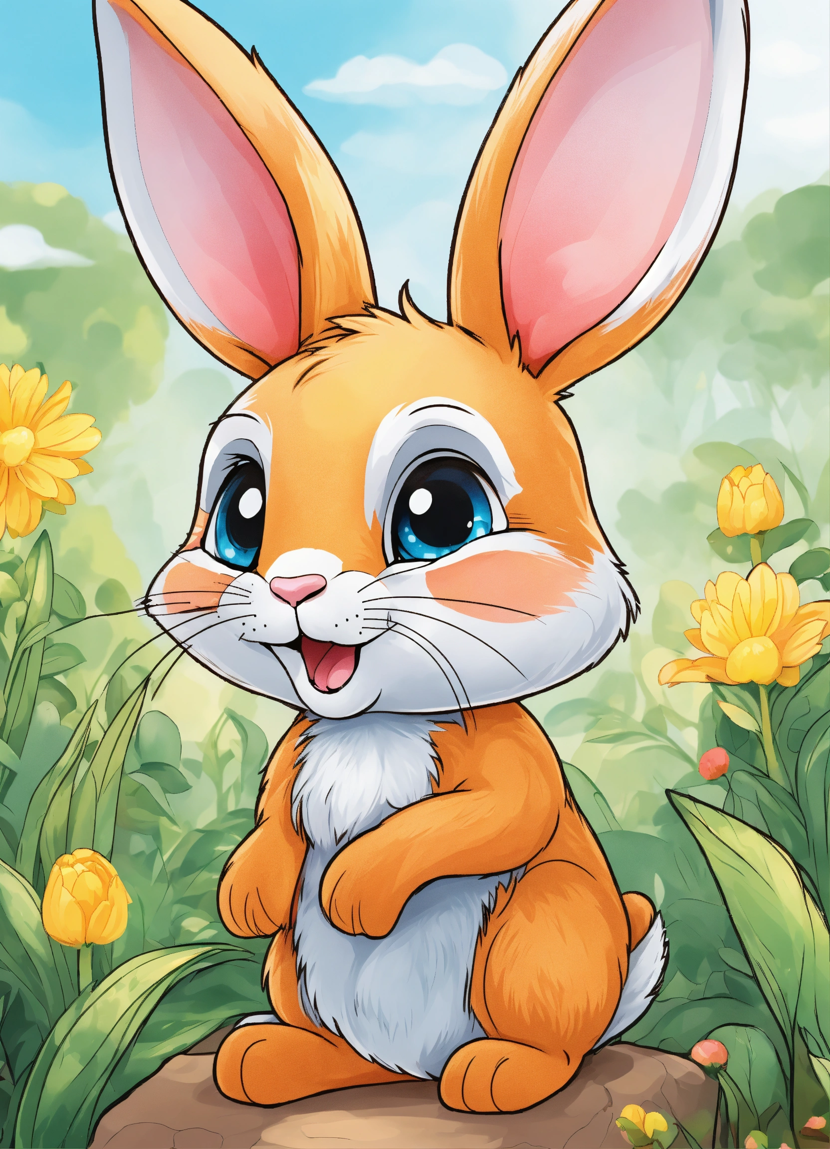 Lexica - Generate a cute little rabbit, super eye-catching illustration ...