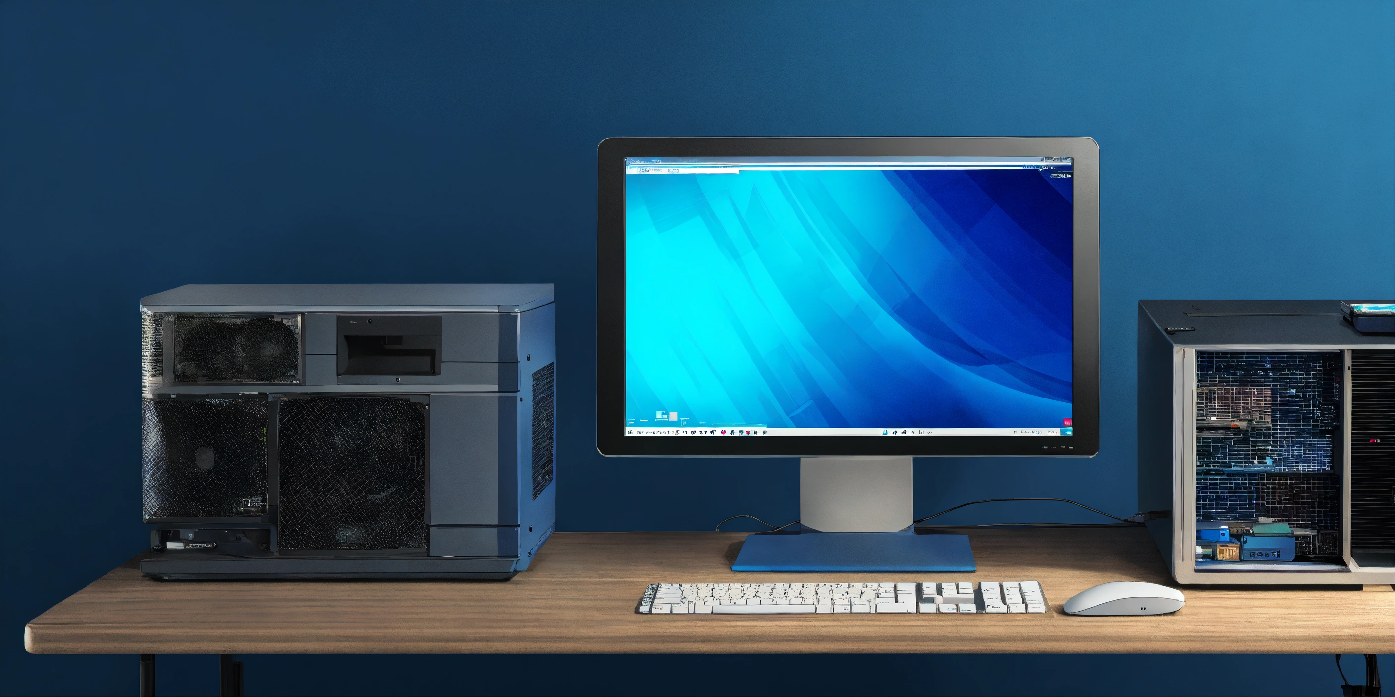 Lexica - Desktop computer blue background