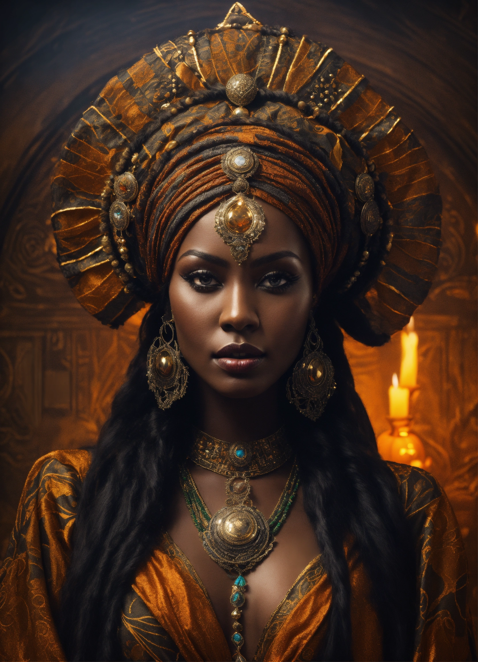 Lexica - Beautiful mysterious African sorceress queen of persia with ...