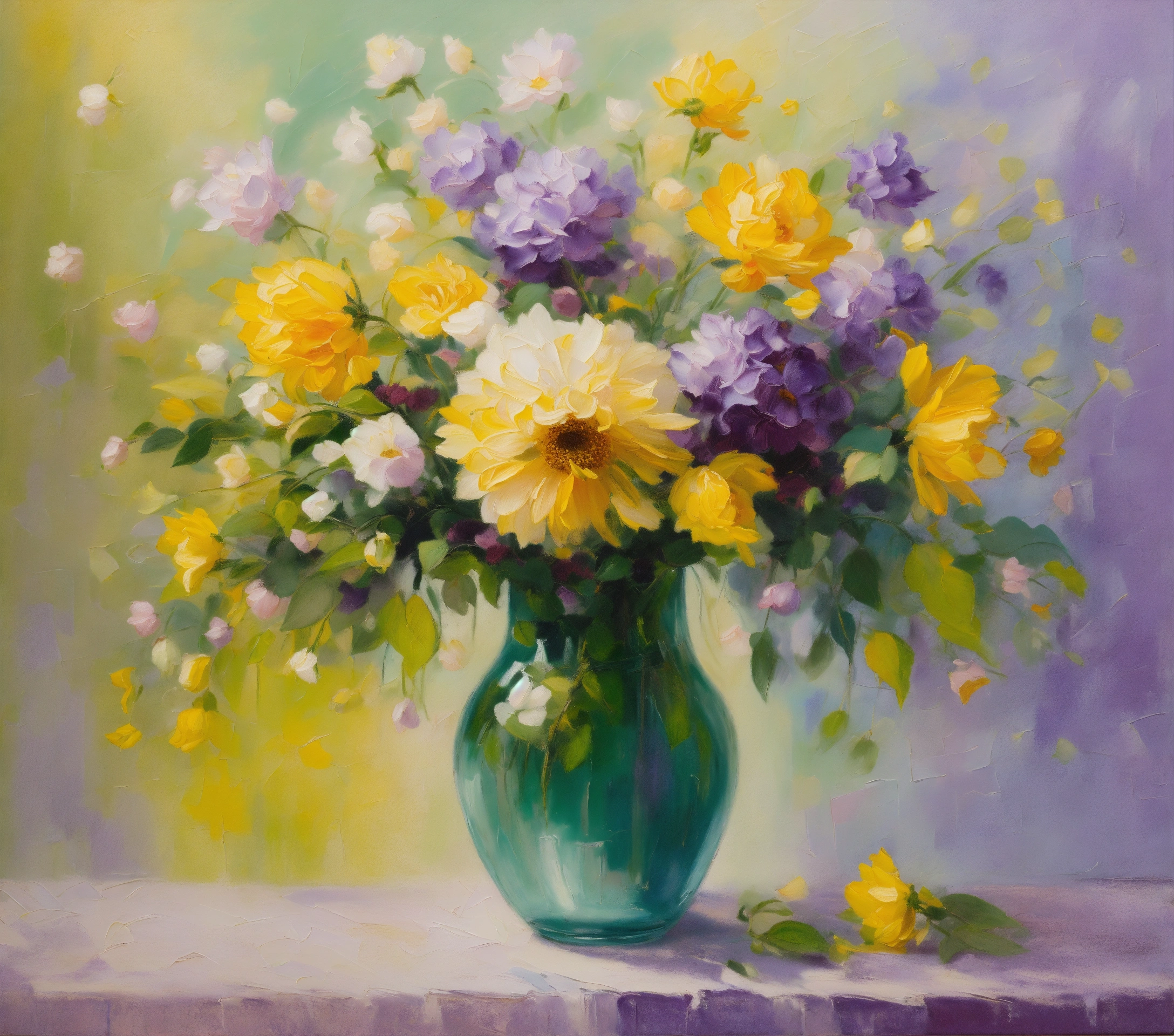 Lexica - Abstract impressionistic oil painting of beautiful still life ...