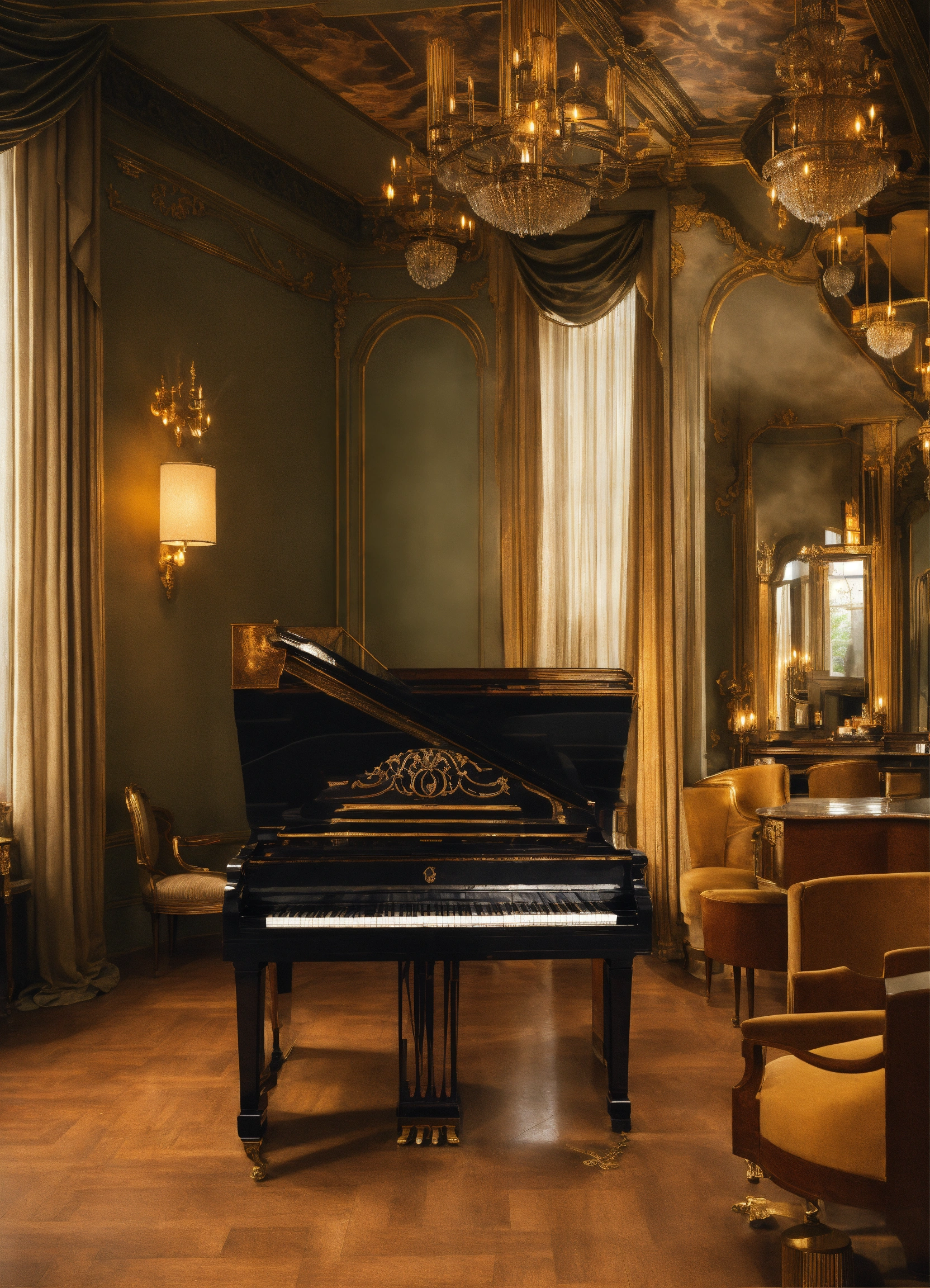 Lexica - Smoke nouveau art deco salon interior regency piano