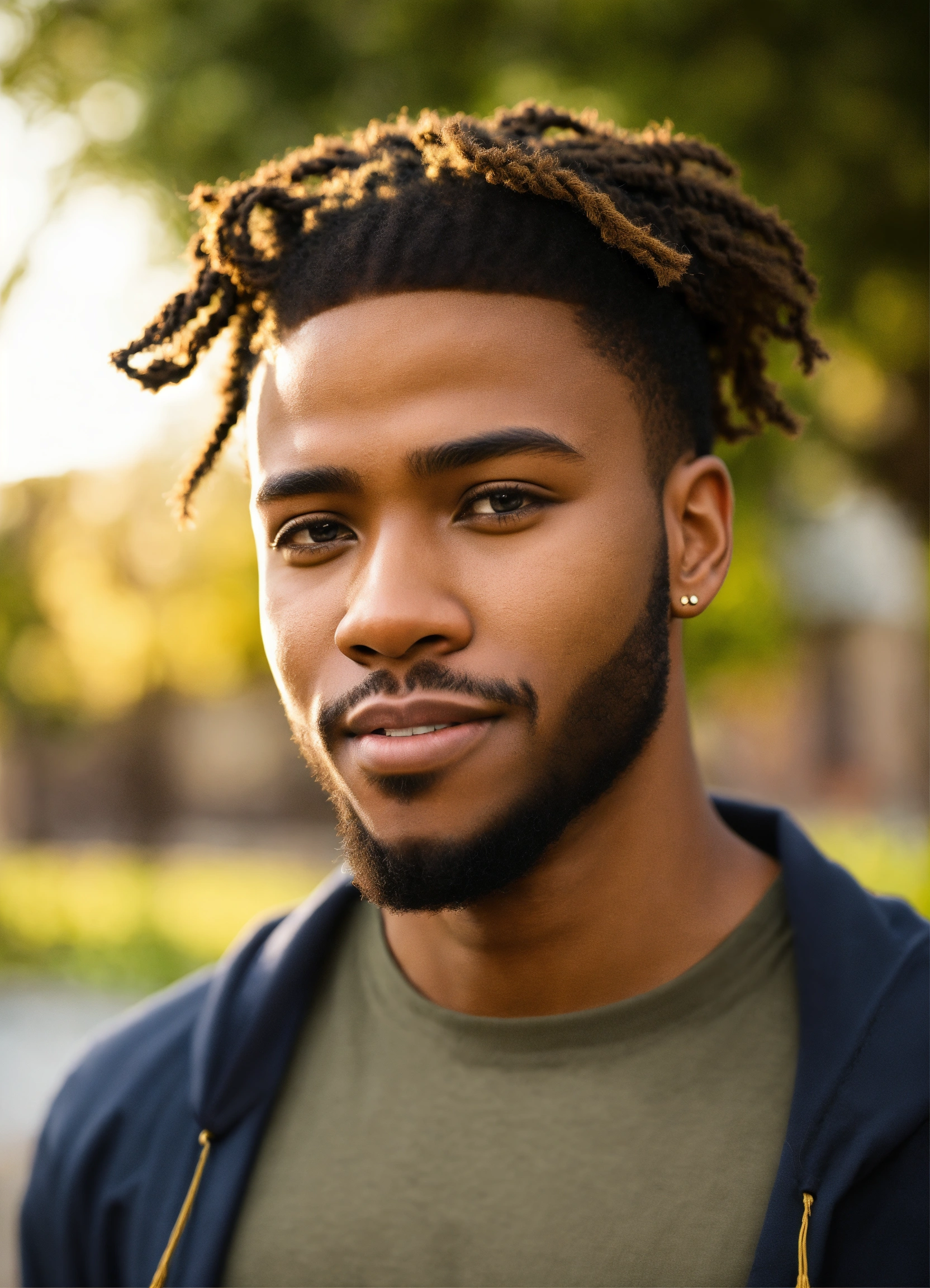 Lexica - Handsome African-American male graduate student. golden brown ...