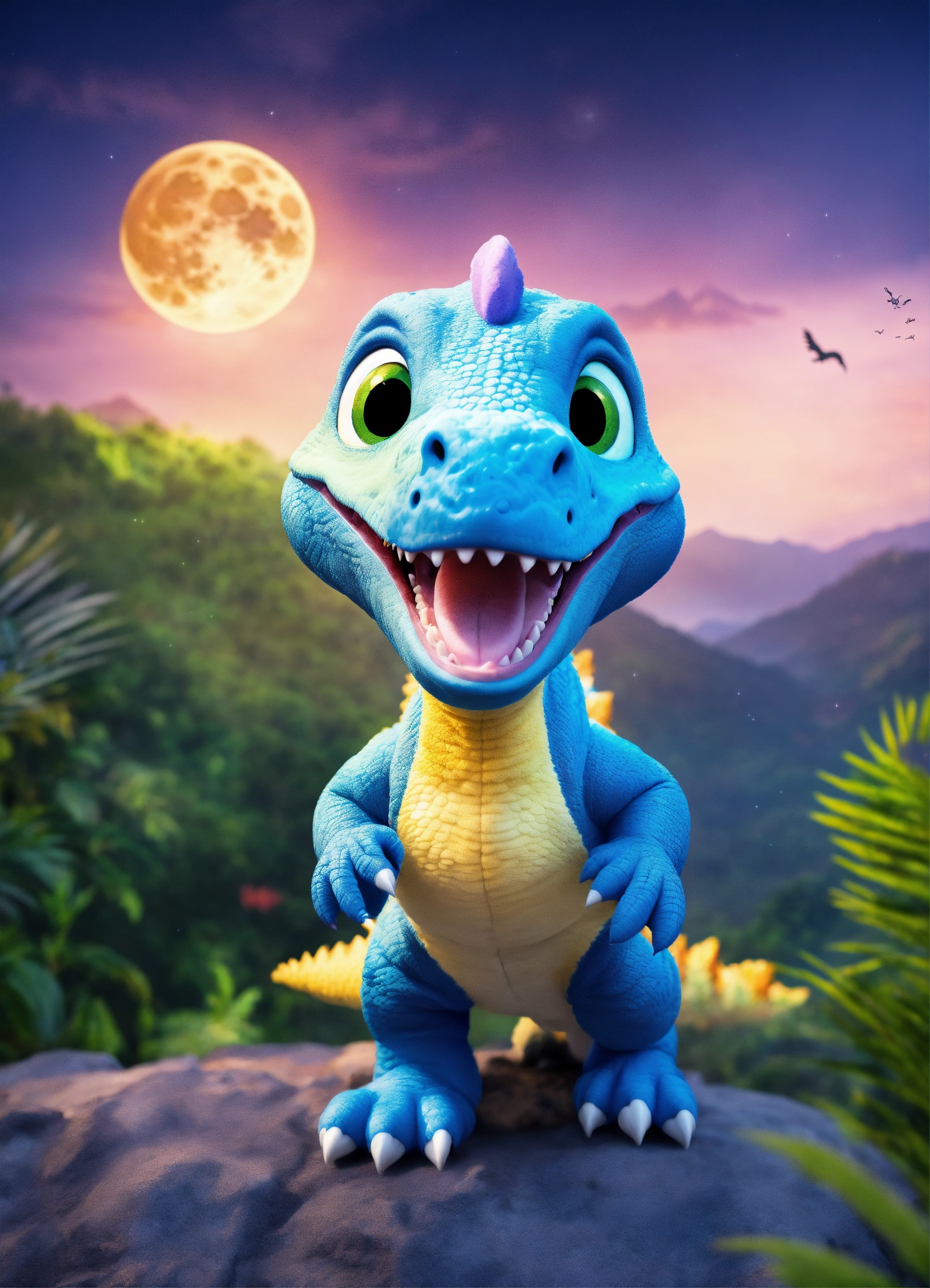 Lexica - An adorable and fluffy baby t-res dinosaur with big color eyes ...