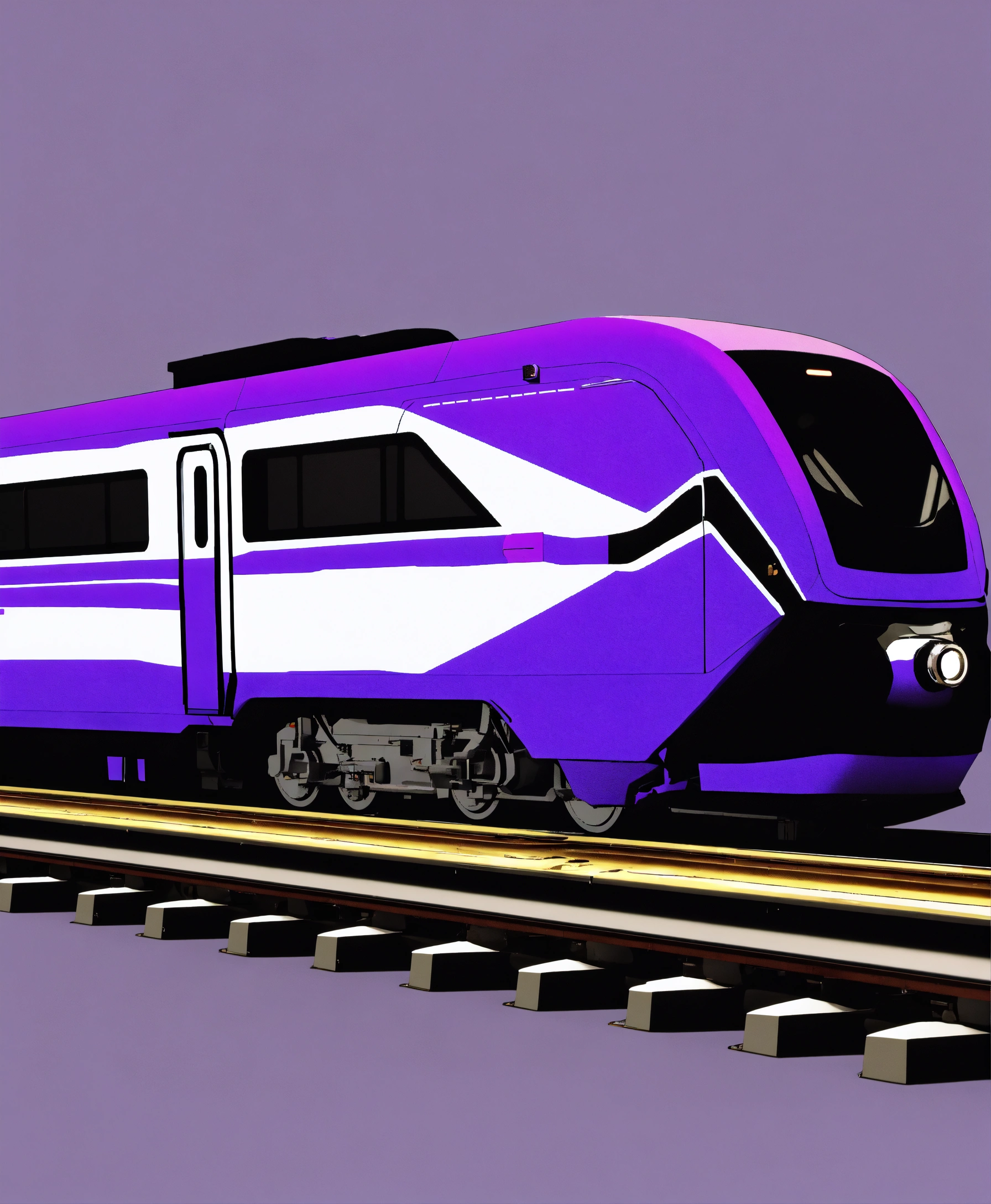 Lexica - 3D rendered image from a side perspective, capturing a train ...