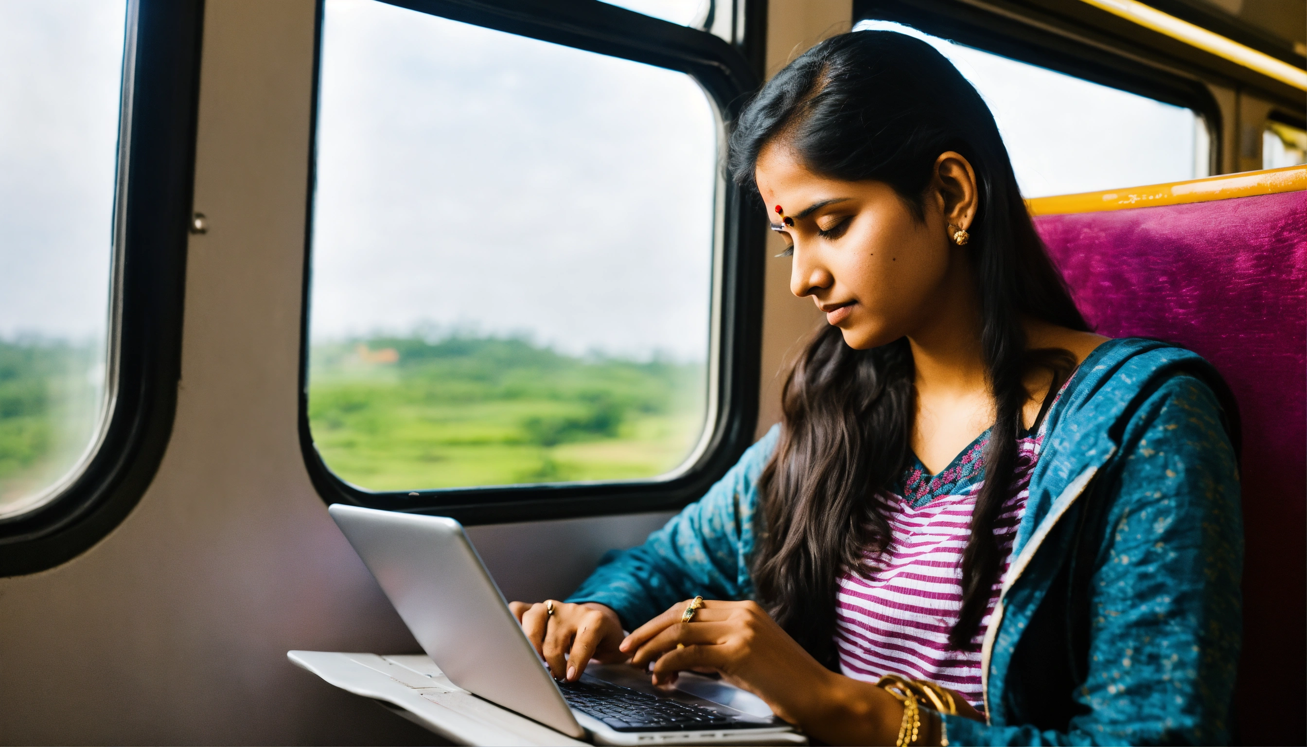 Lexica - Indian Software Engineer Woman that is coding and traveling on ...