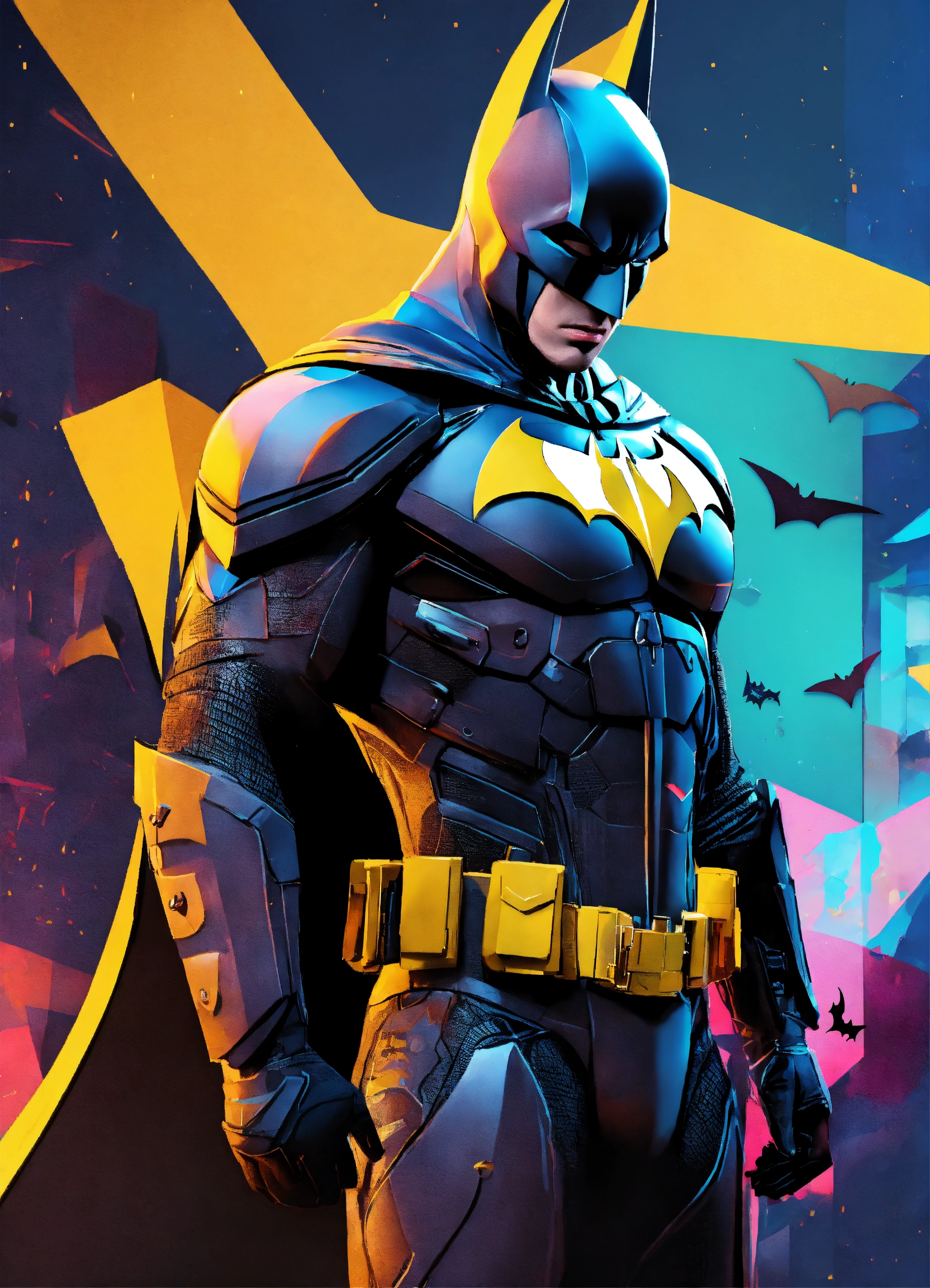 Lexica - A futuristic Batman with an abstract background