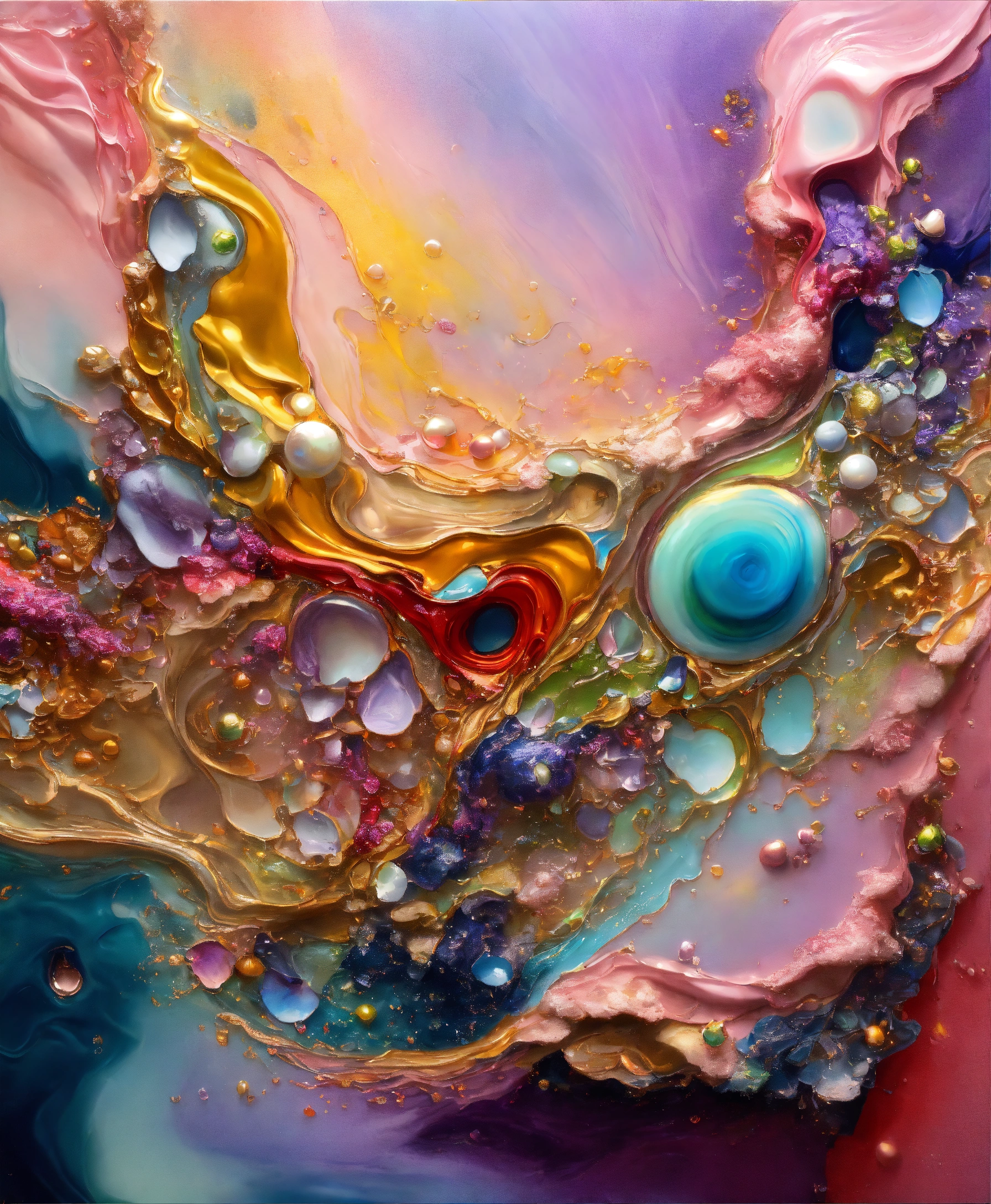 Lexica - Colorful abstract painting oil and water complex complicated ...