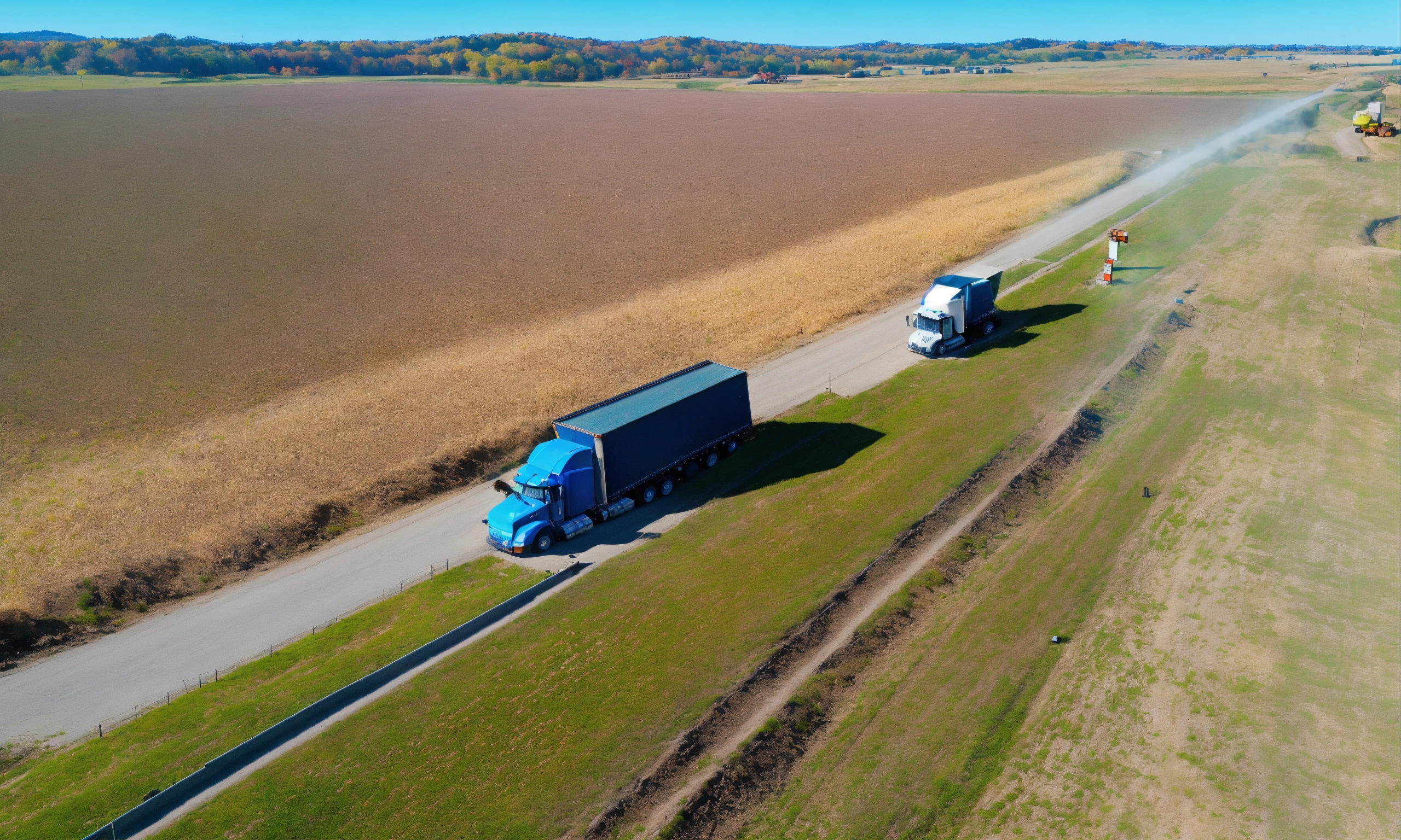 Lexica - On the left side of the picture, please depict a truck ...
