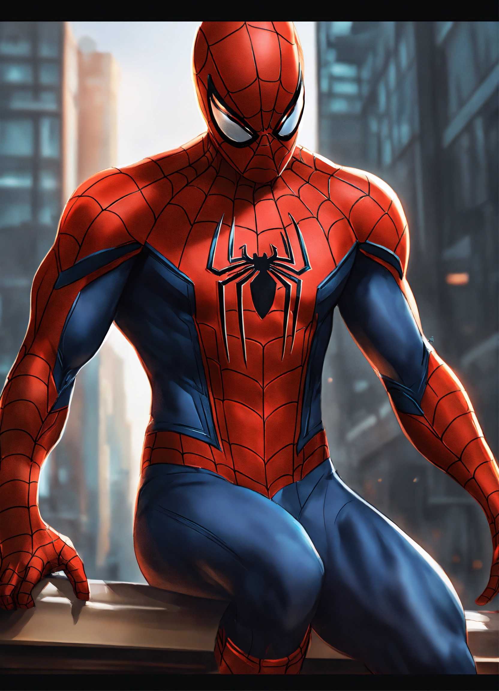 Lexica - Full potrait of Rugged thin muscular spiderman ,full long ...