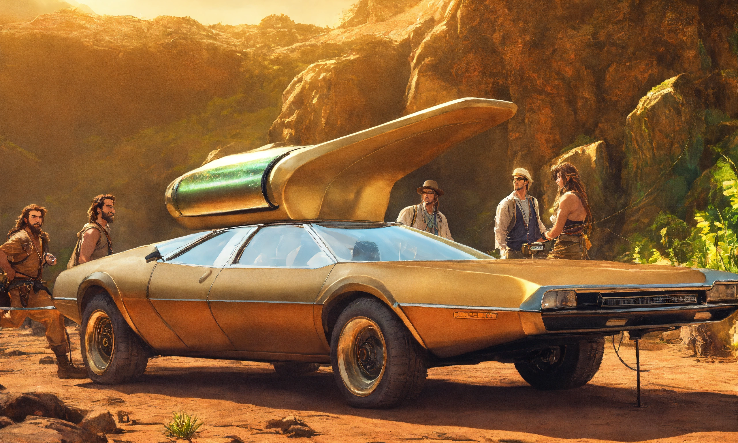 Lexica - Prehistoric men who discover a futuristic time machine