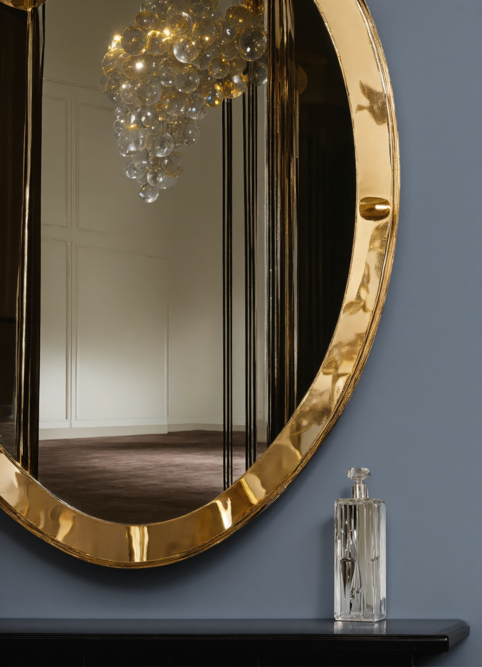 Lexica - Onyx brutalist minimalist empty liminal lalique murano mirror ...