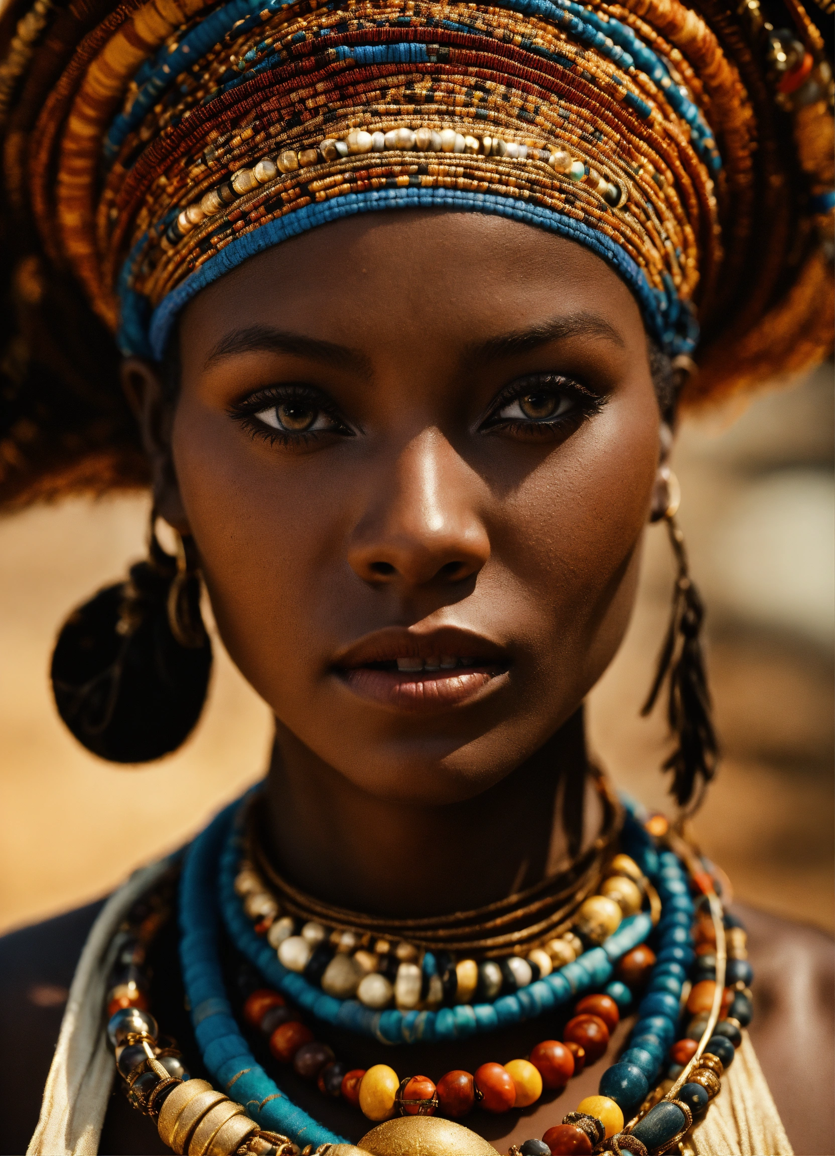 Lexica - Portrait of a stunningly beautiful African tribal female ...