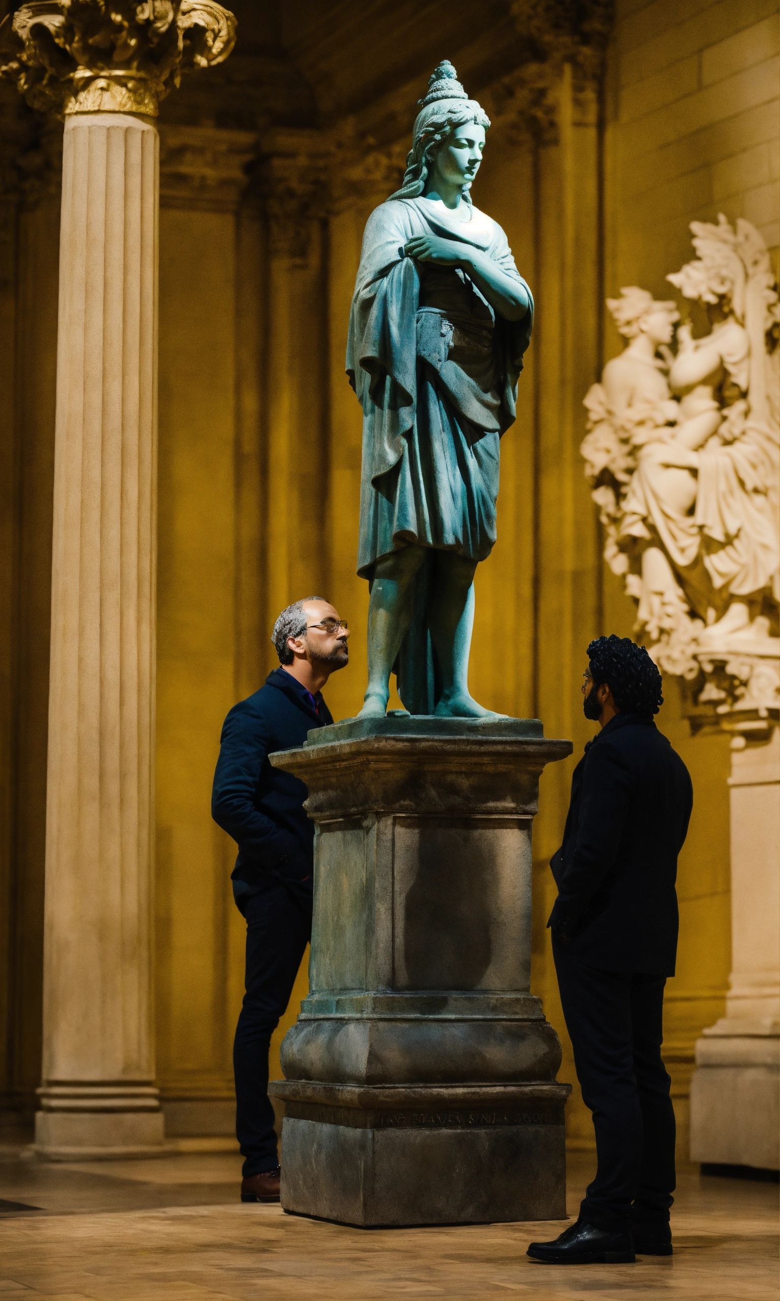 Lexica - Two observers looking a statue, but having different ...