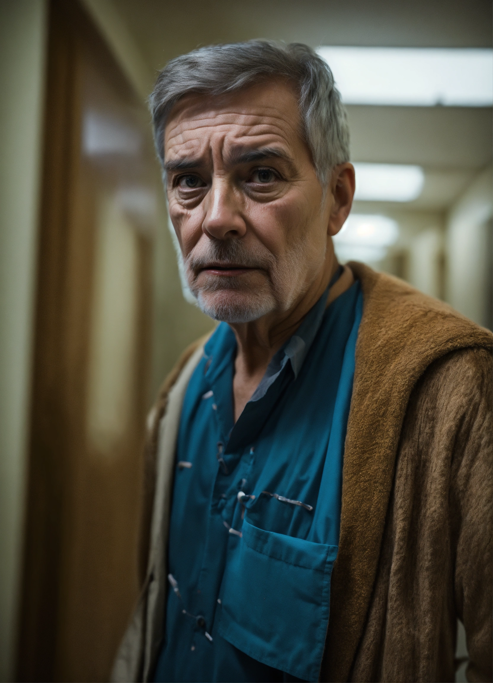 Lexica Psychiatric Hospital employee man scare expressive wrinkles