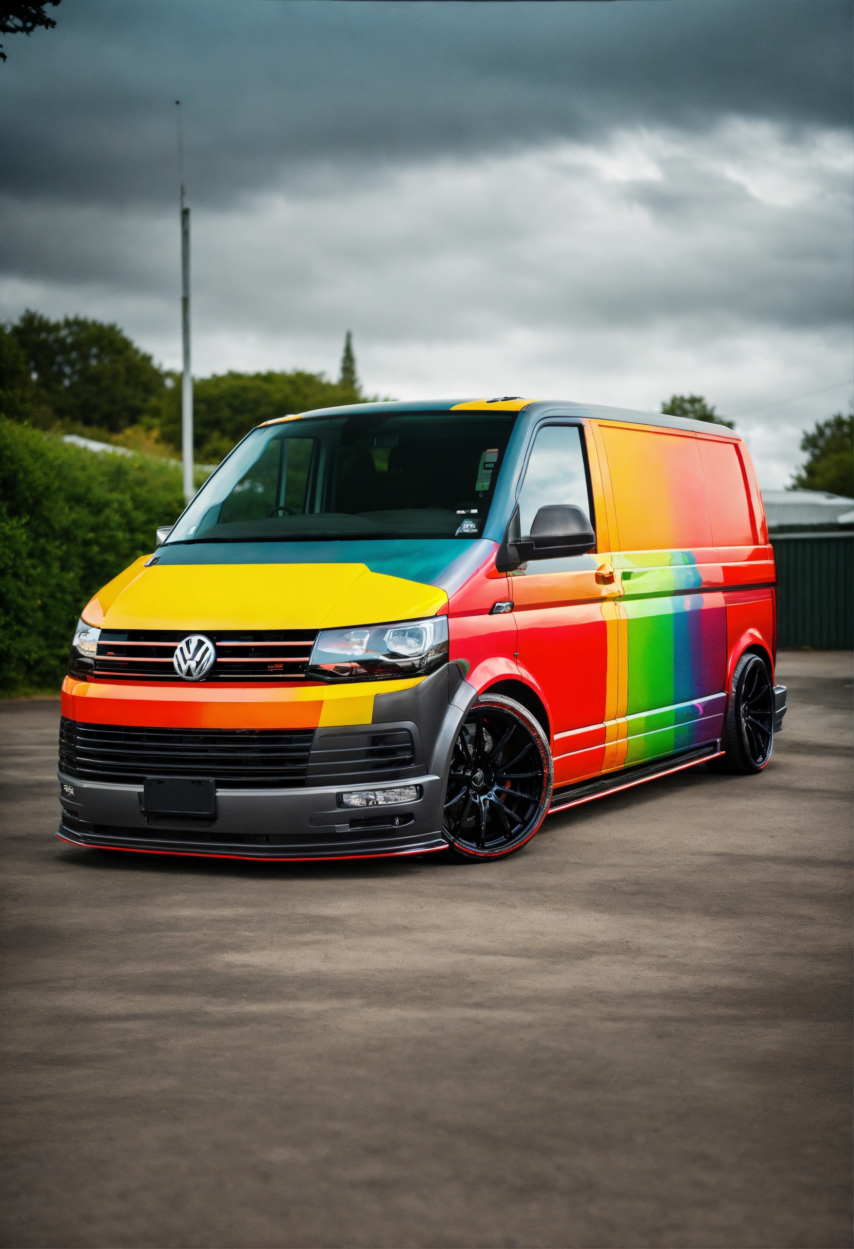 Lexica - ''A lowered 2014 VW Transporter van grey- color lowered way ...