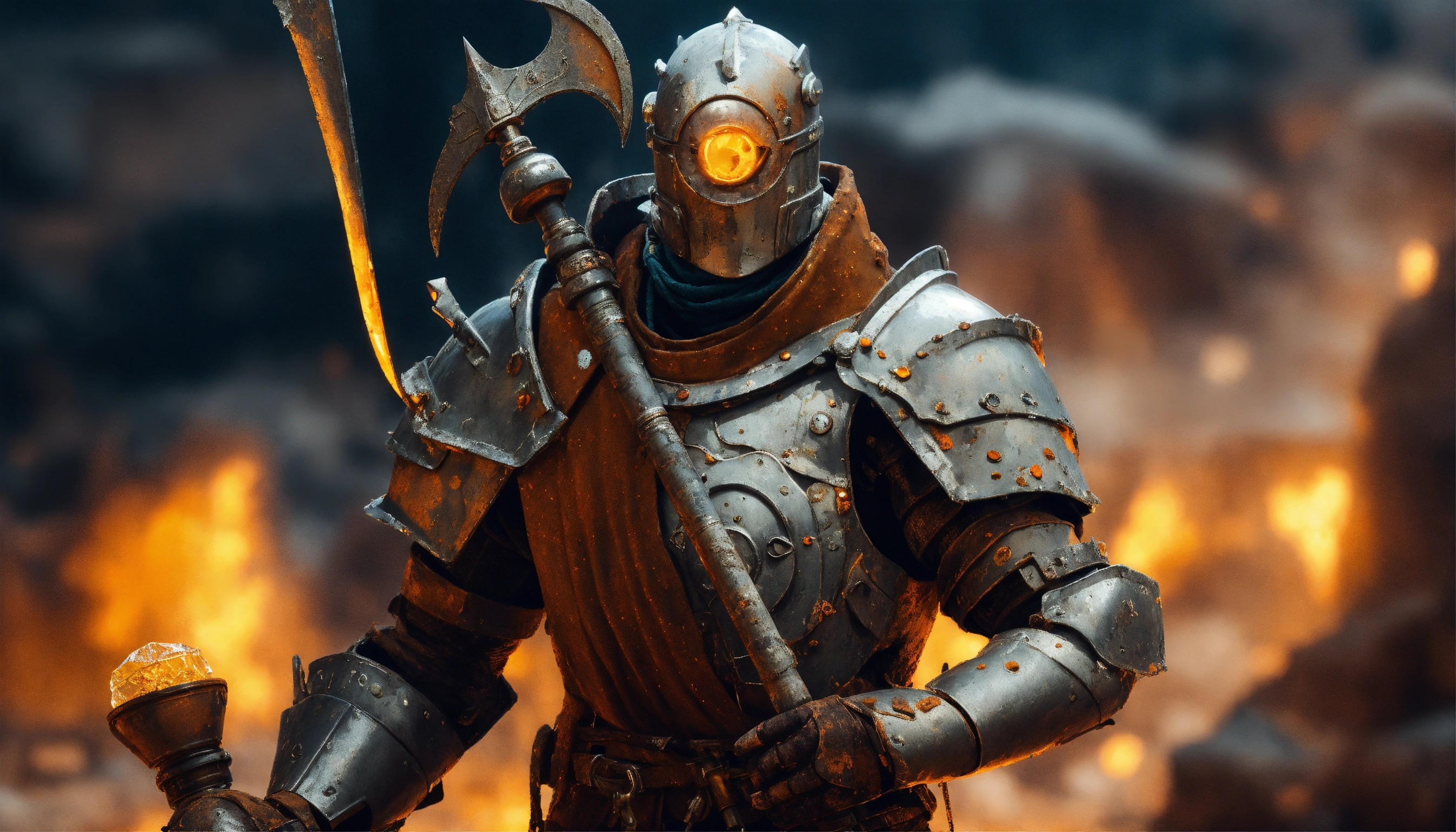 Lexica - D&D Menacing Warforged solider, old and rusting with one ...