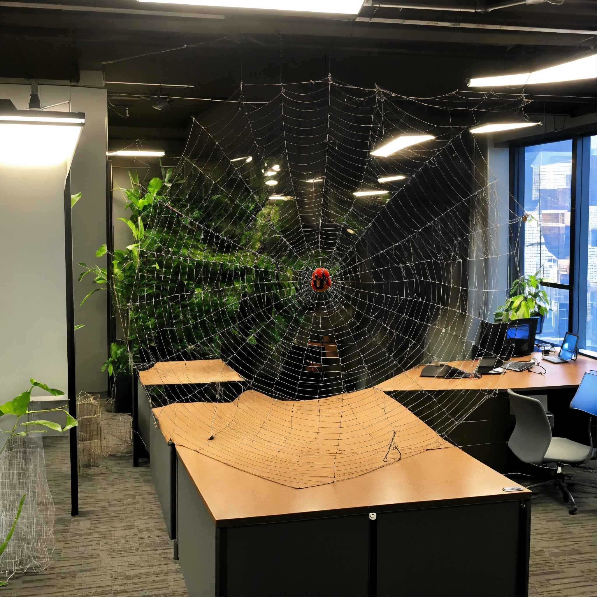 Lexica - Spiders net in an office environment