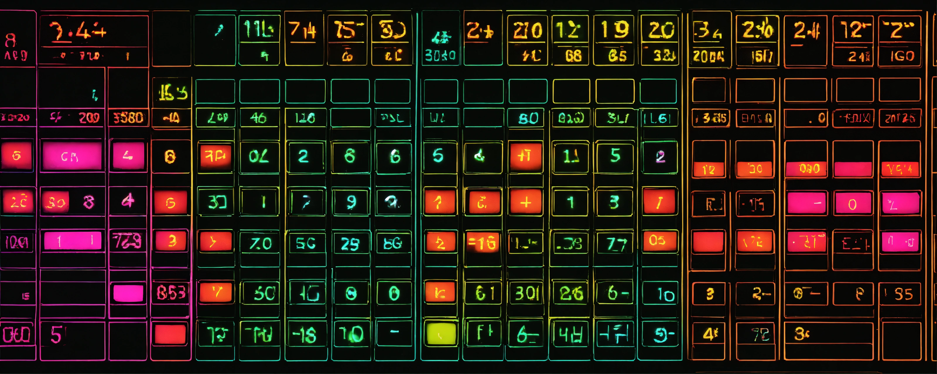 Lexica - Calculator. permutation. black background, shiny texture ...