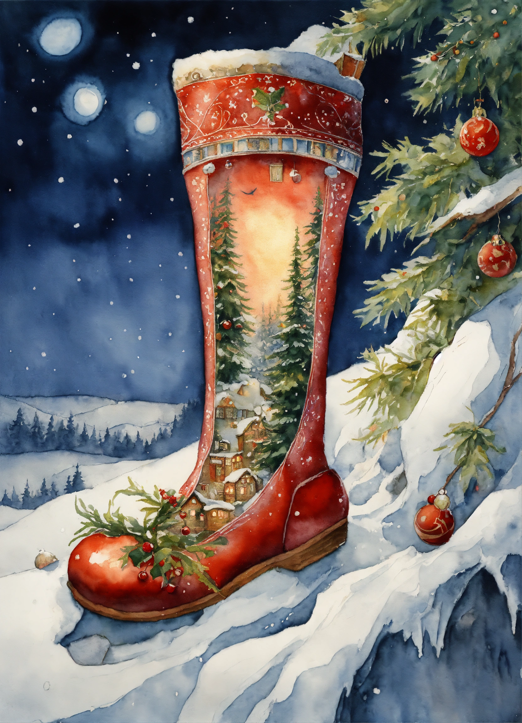 Lexica - A watercolor painting depicting an intricately detailed quirky ...