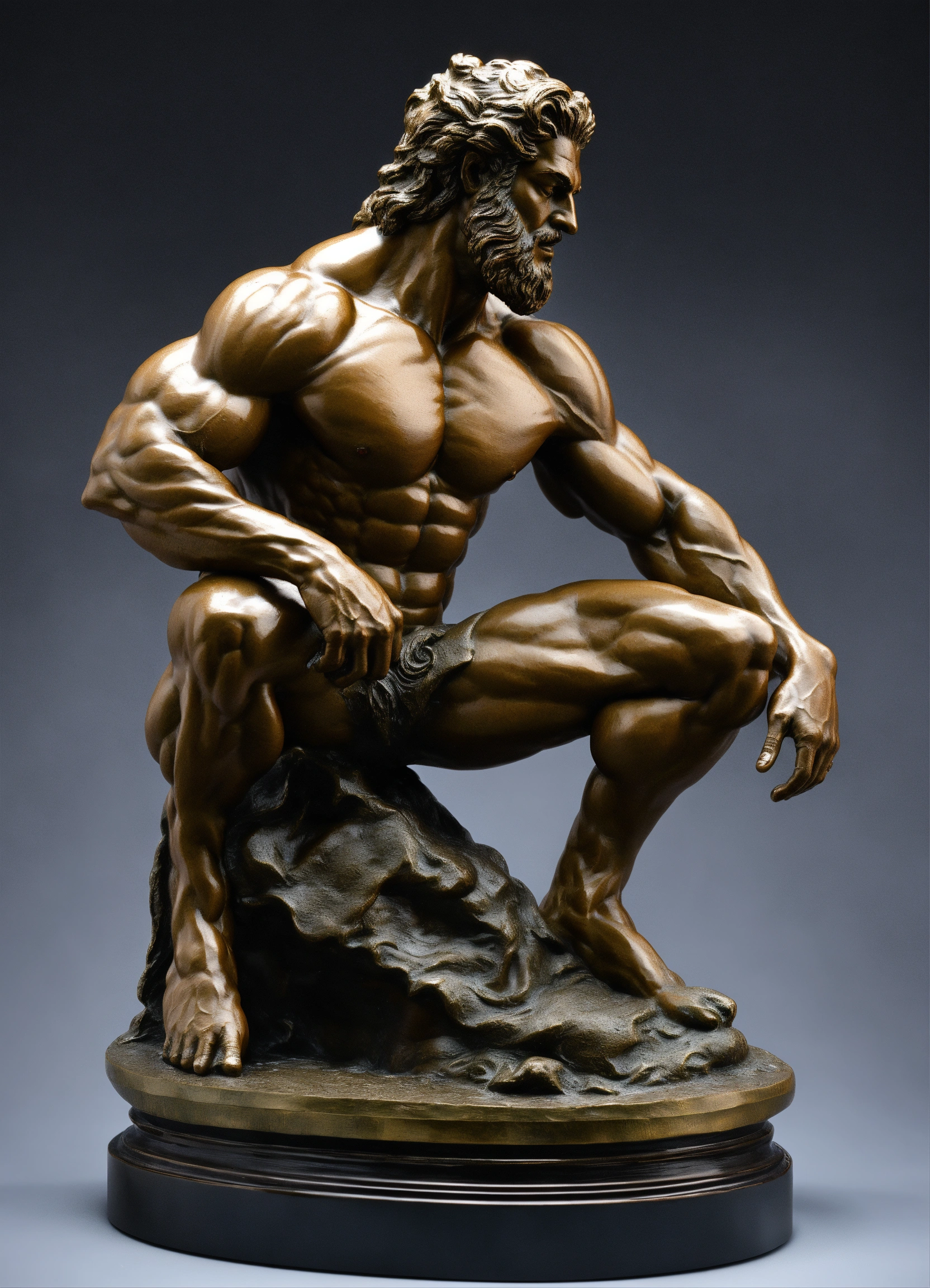 Lexica - A sculpture of a muscular creature from Greek mythology in ...