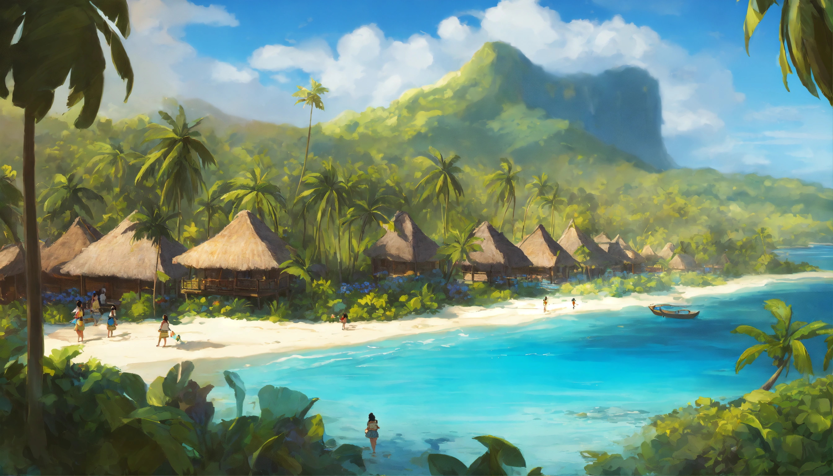 Lexica - Concept art of tropical village, Polynesian, fantasy, moana ...