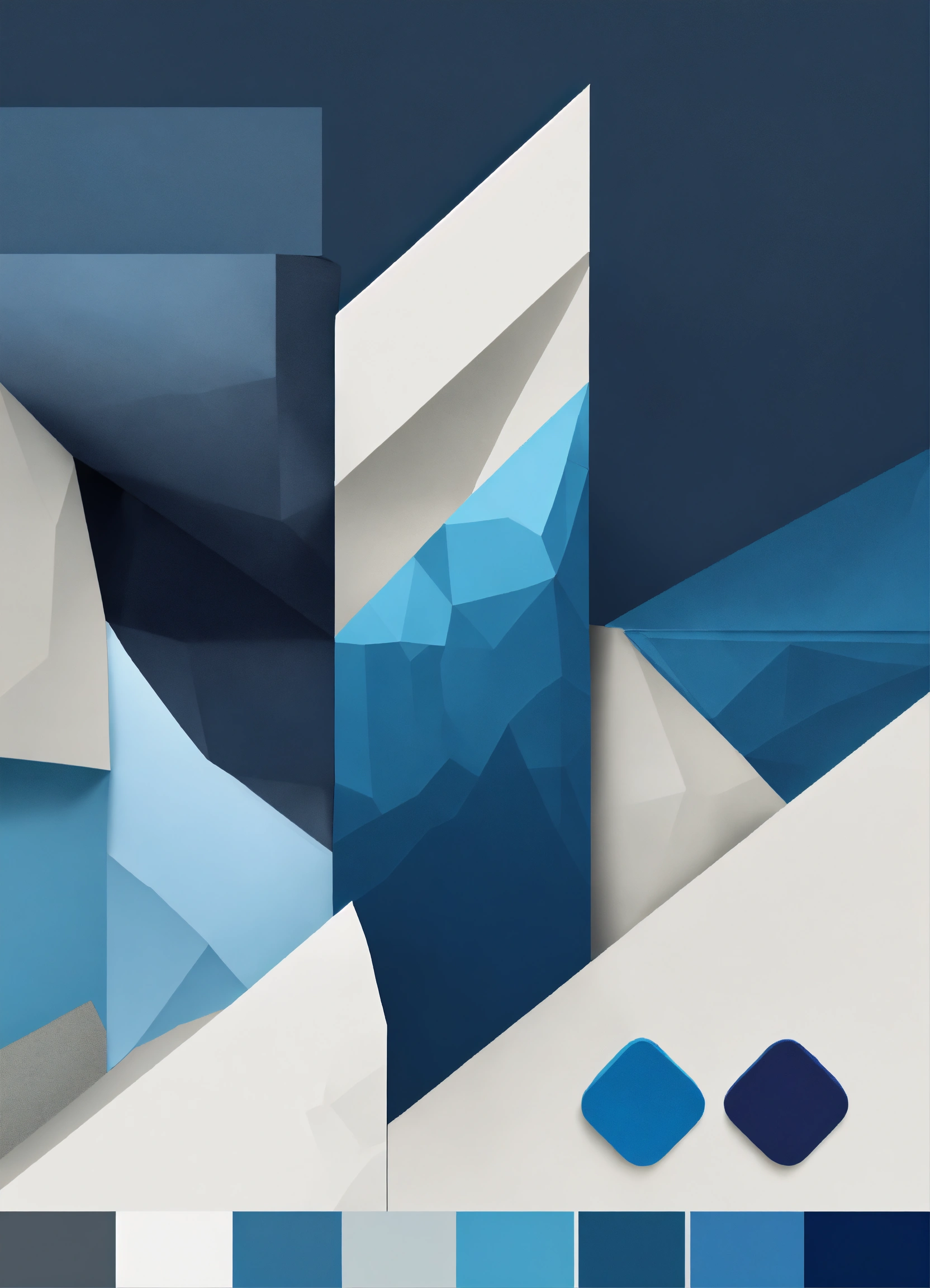 Lexica - Cold color palette, Distinct polygons, Small white gaps, blue ...