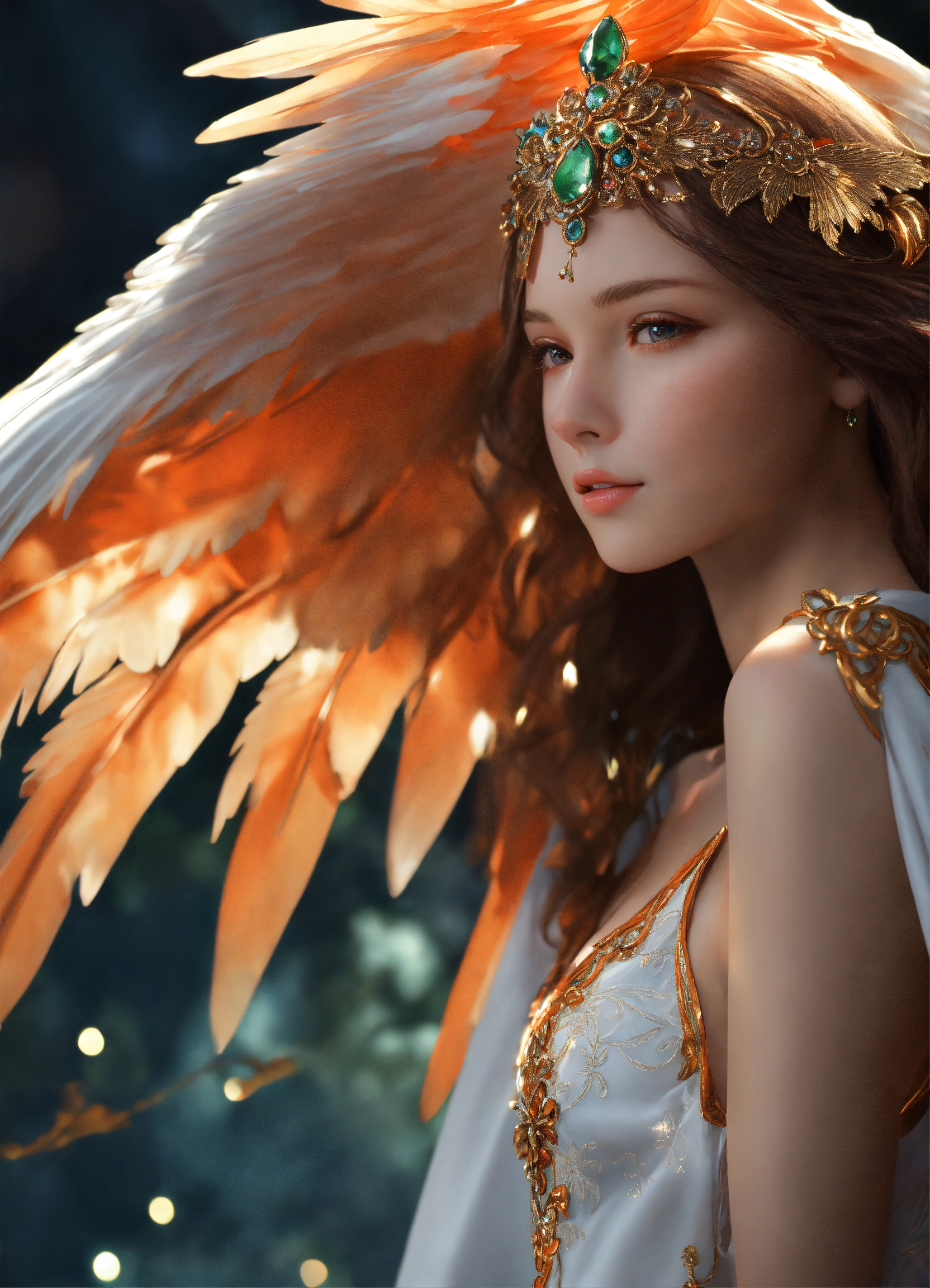 Lexica - Beautiful and perfect small angel wings in orange with white ...