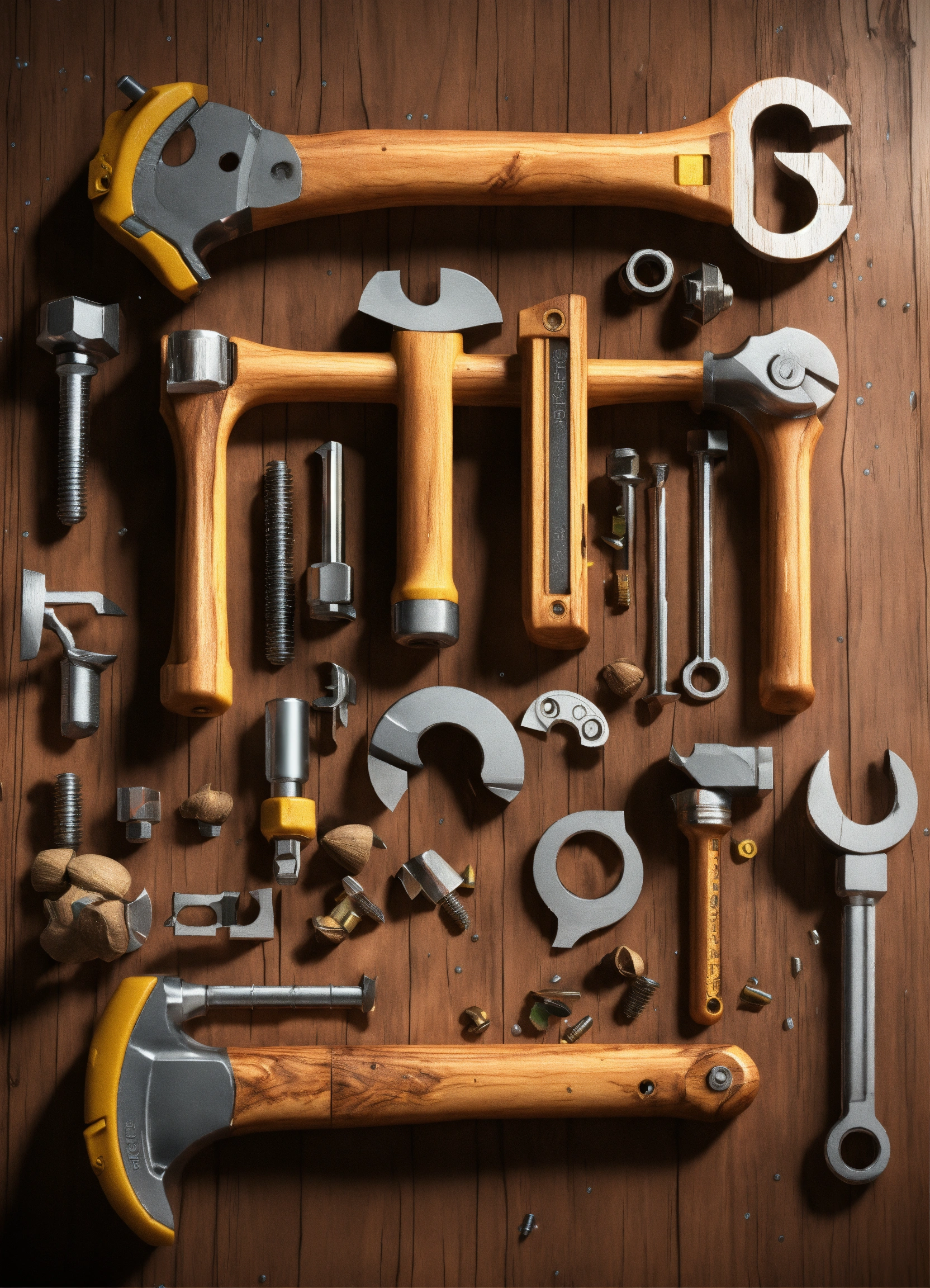 Lexica - Hand tools wrench etc floating 3d render, Acid rain made of ...