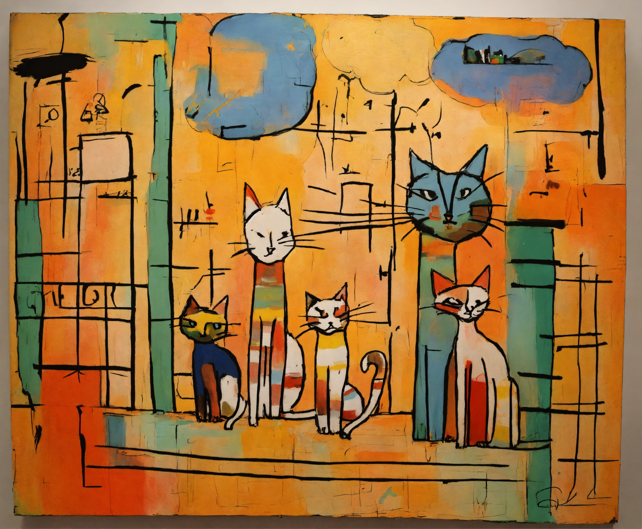 Lexica - Create an expressionist painting inspired by jean michael ...