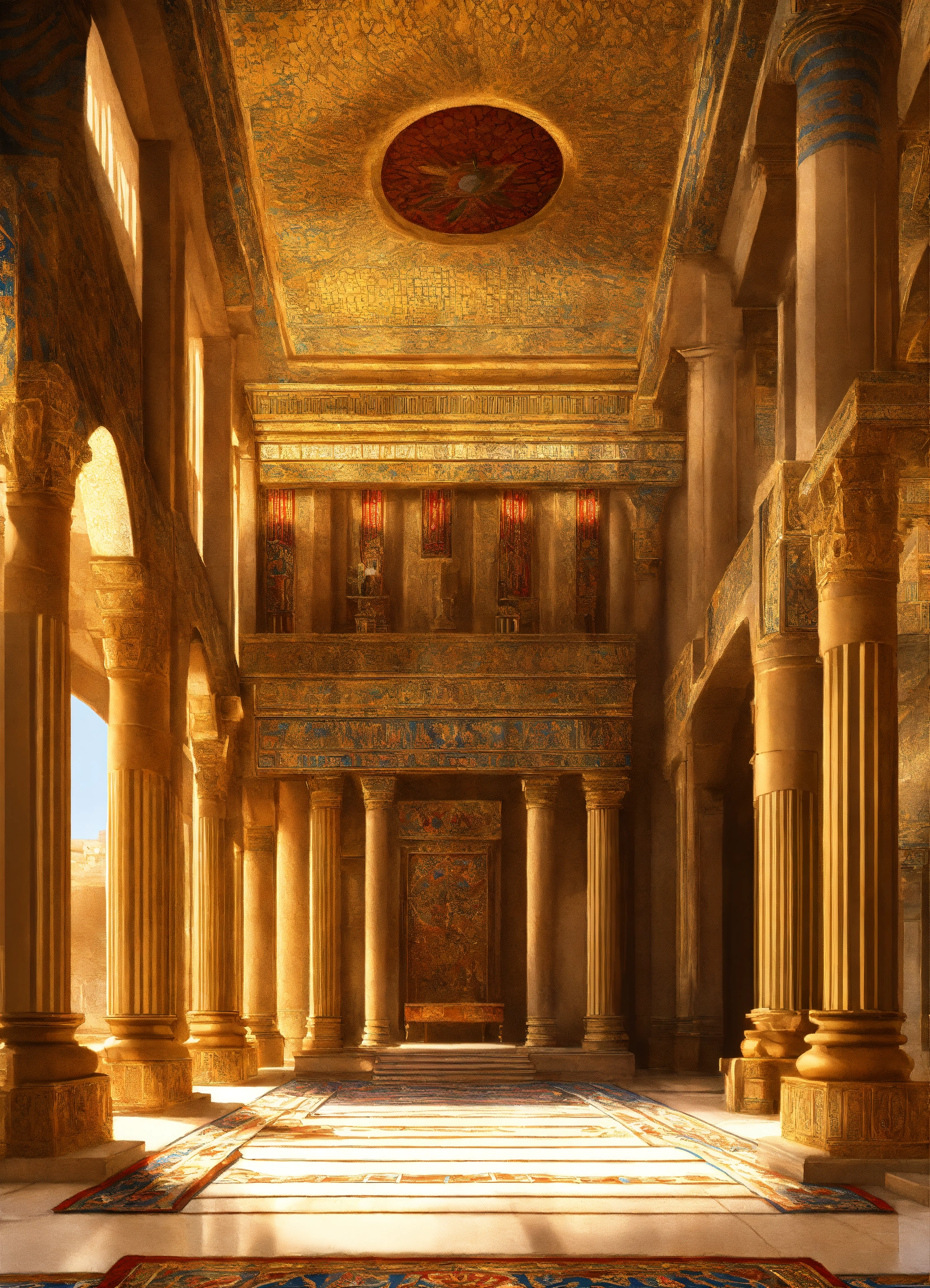 Lexica - Elaborate Palace room in the Assyrian King's palace, digital ...