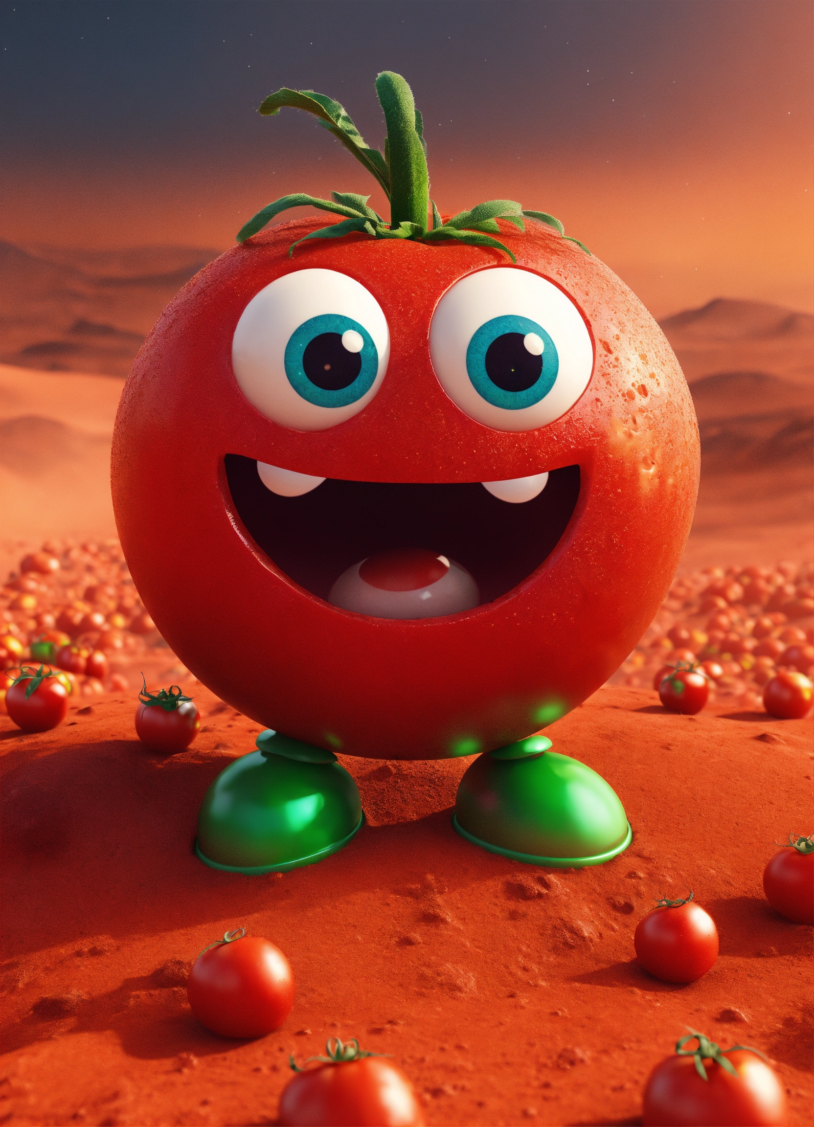 Lexica - Tomato on mars with eyes, 3d render, pixar style, (detailed ...