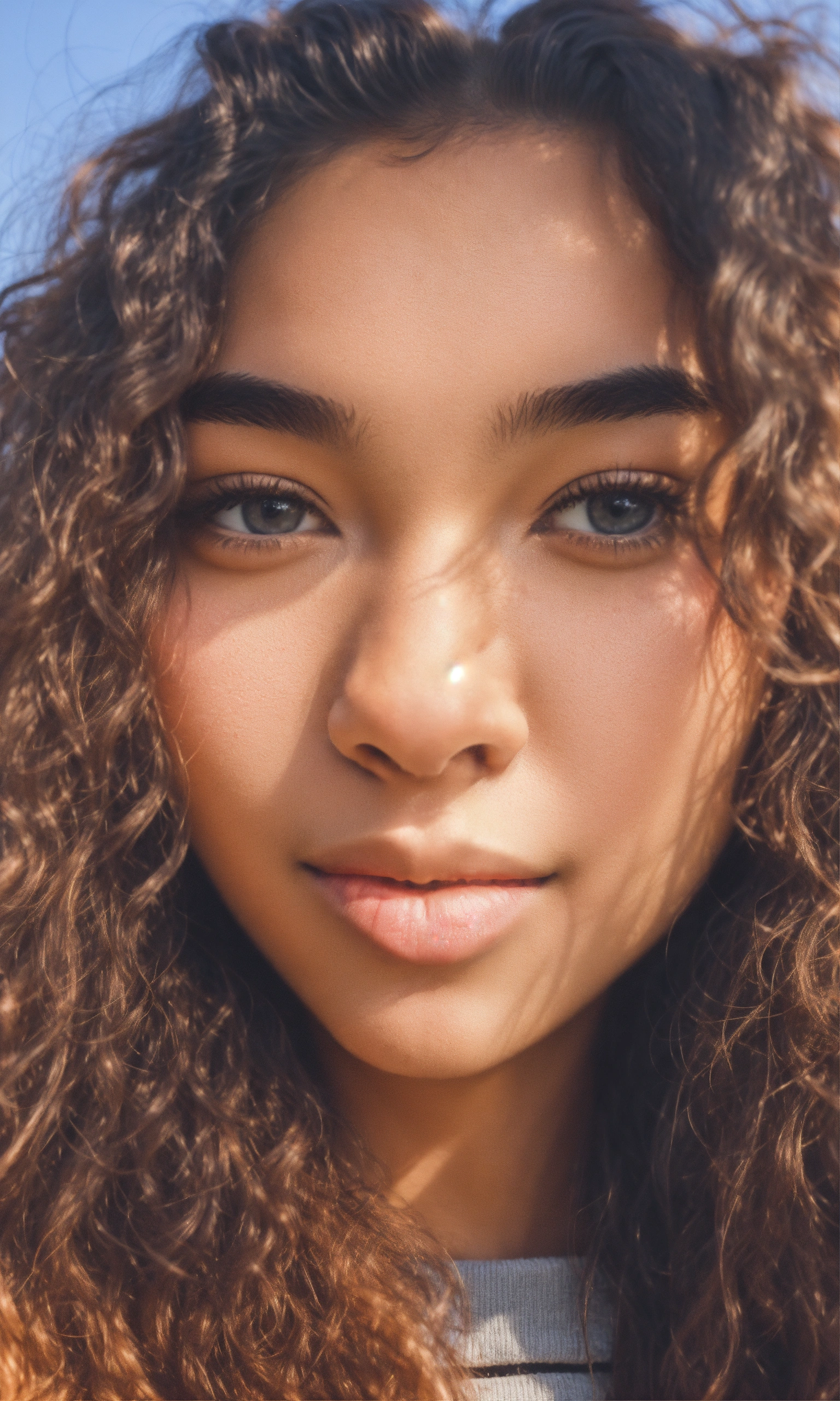 Lexica - Create a selfie of a beautiful 18 year old girl of mixed black ...